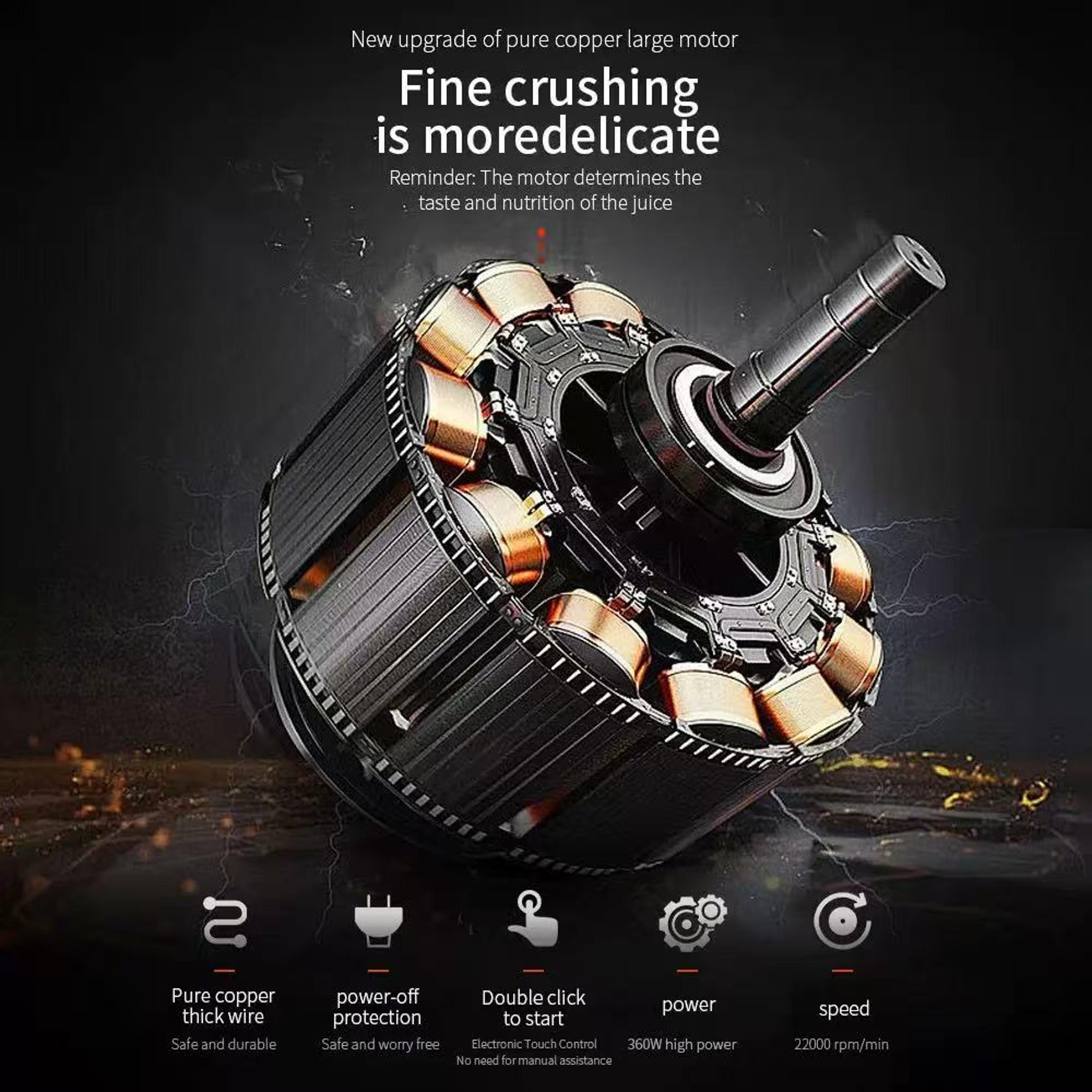 Portable Juicer Blender HighSpeed Fruit Mixer Rechargeable USB Wireless Grinder Large Capacity 3