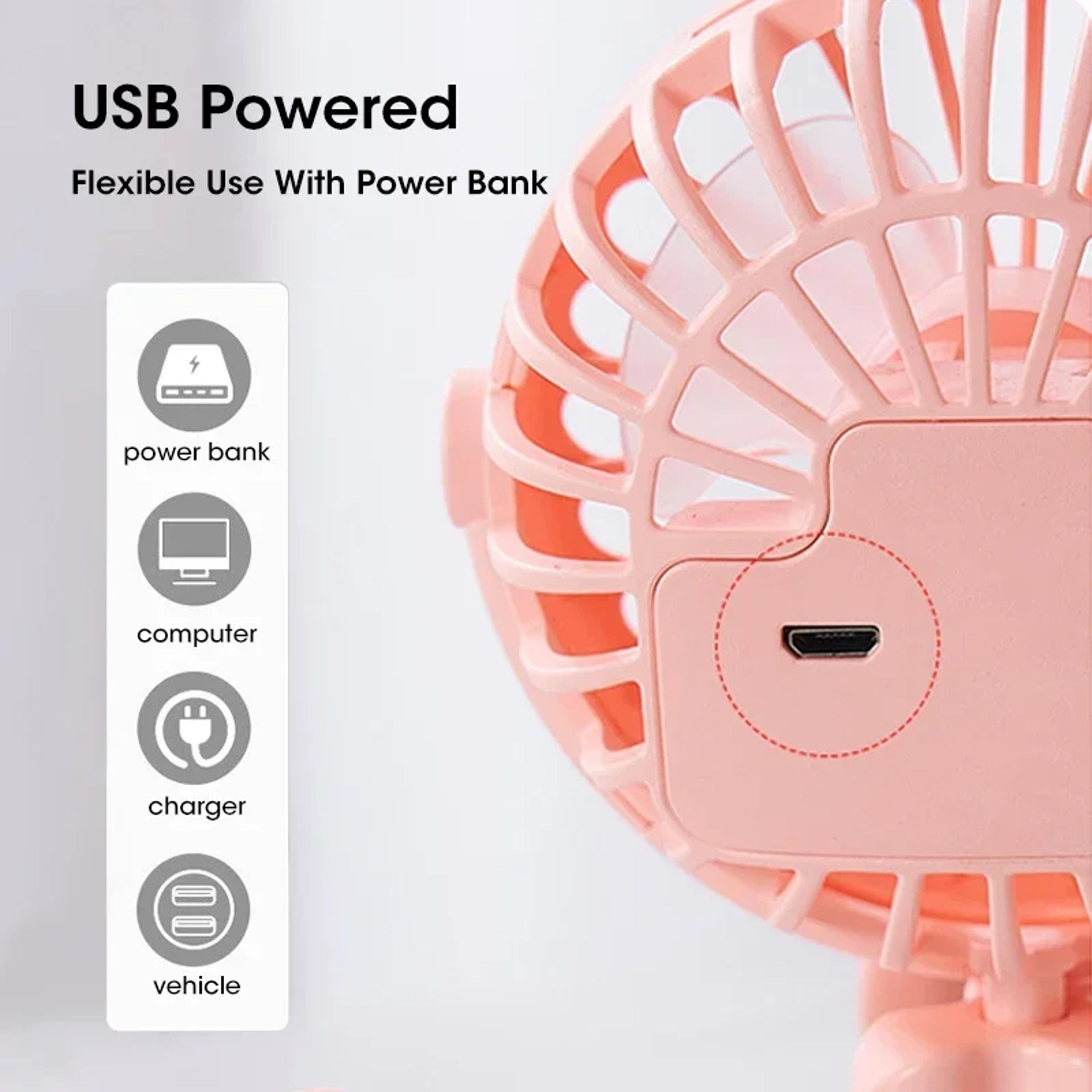 Outdoor Baby Stroller Handheld Fan USB Desktop Folding Fan Portable Mini Fan Summer Mute Multifunct 3