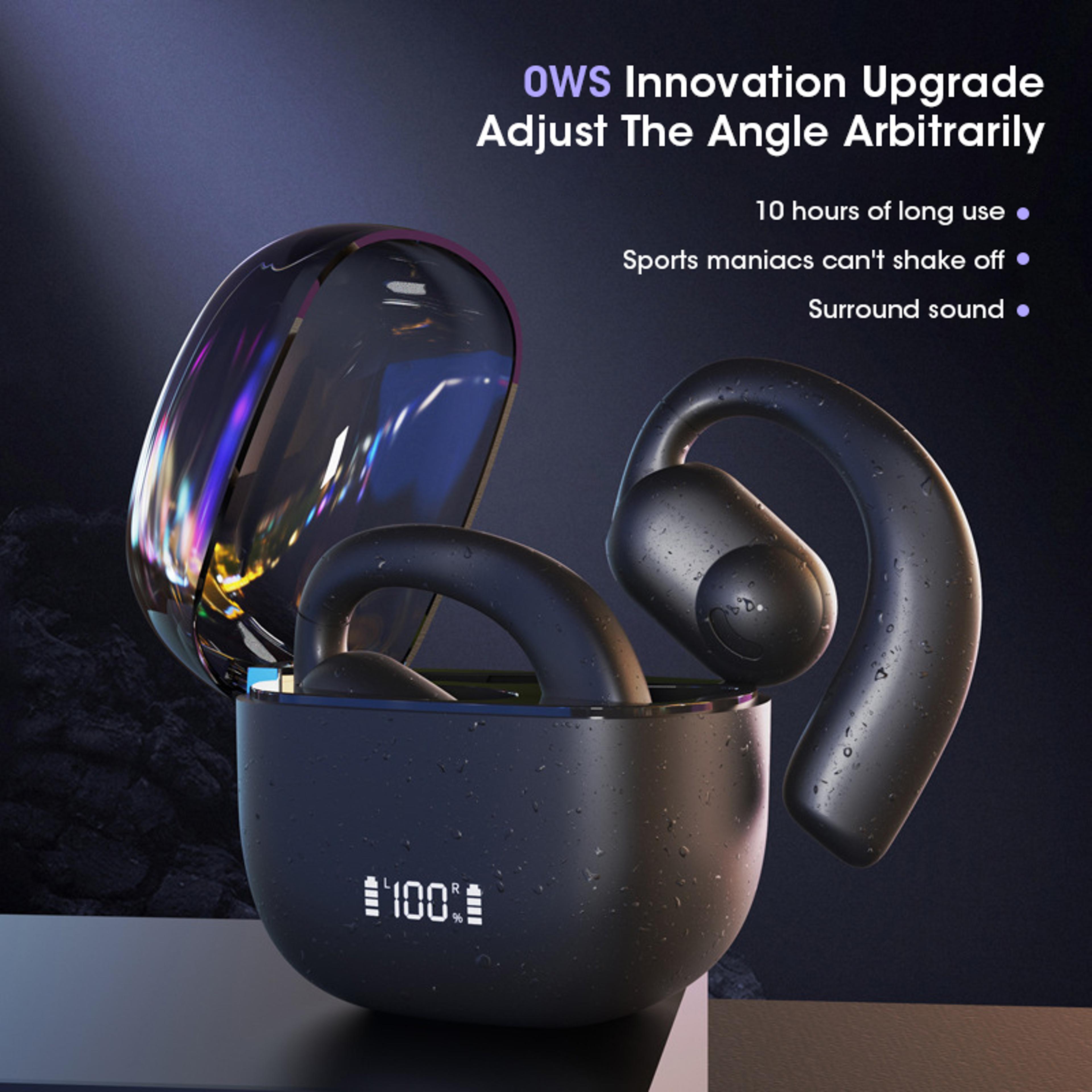 Wireless Bluetooth Earbuds With LED Display Stereo HIFI Binaural Hanging Ear Sports Long Battery Li 5