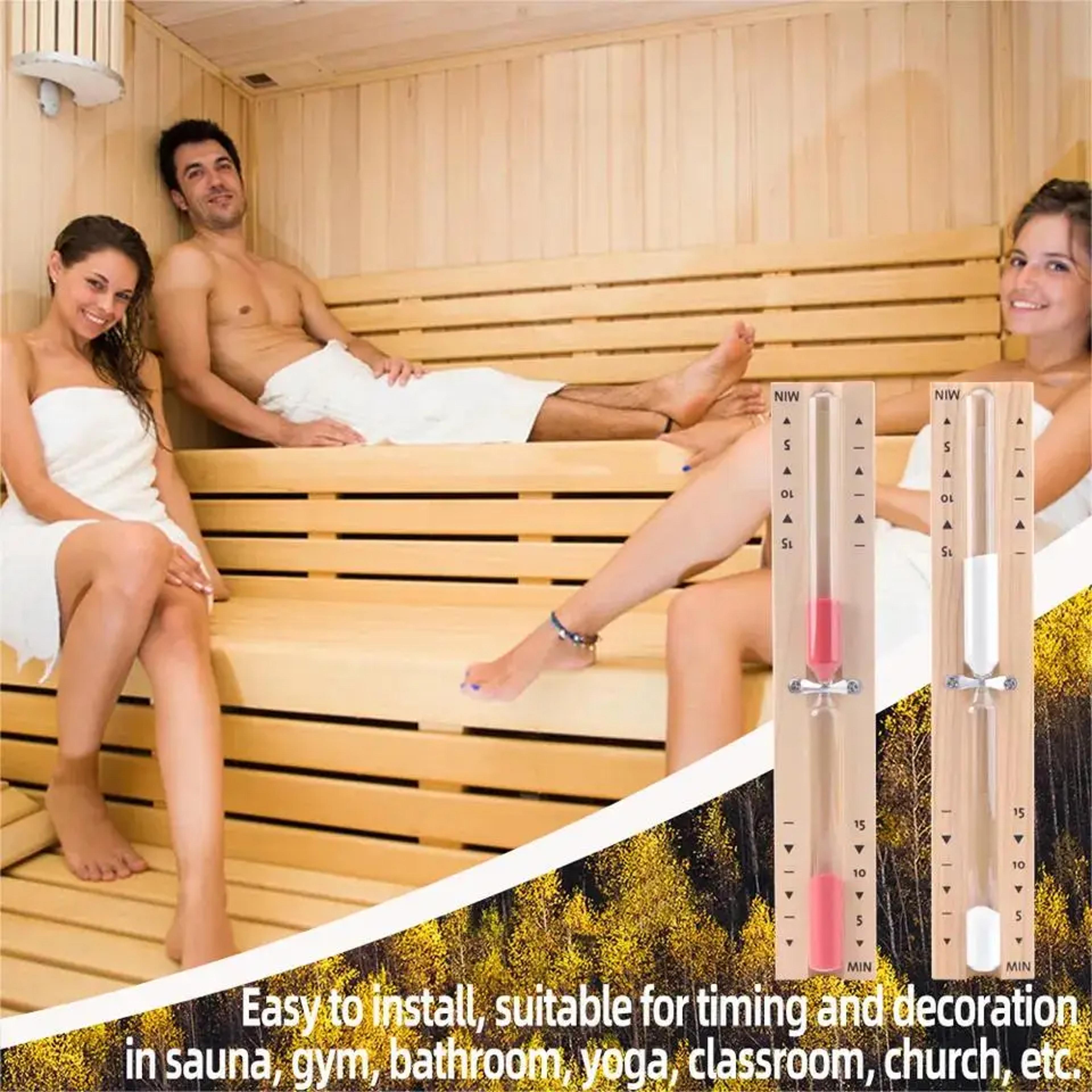 Wooden Rotating Hourglass Timer For Sauna Bathroom Wall Mounted ExplosionProof Glass Ornament 3