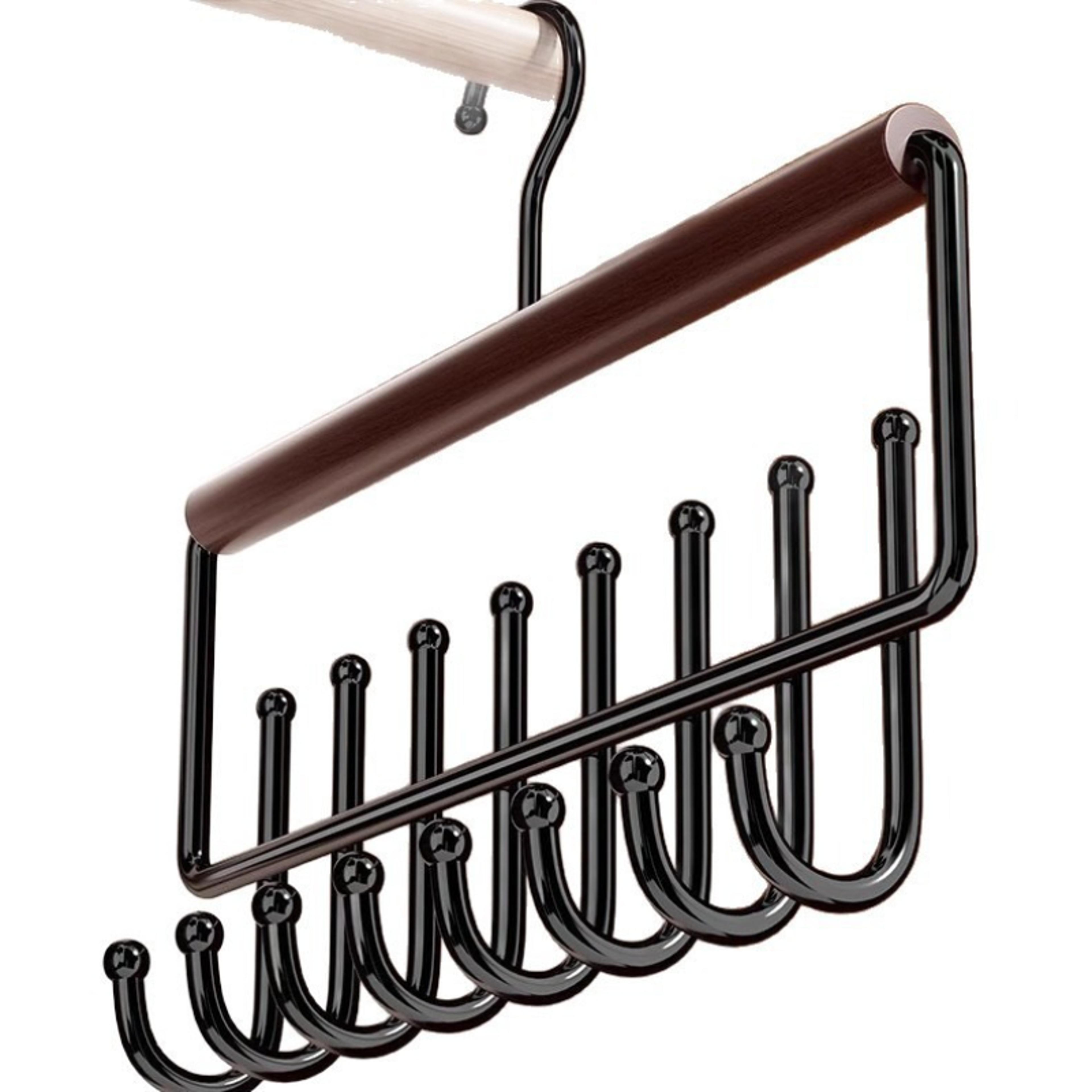 Solid Wood Hanger Multifunctional Storage Vest Sling Wave Wardrobe Drying Rack 2