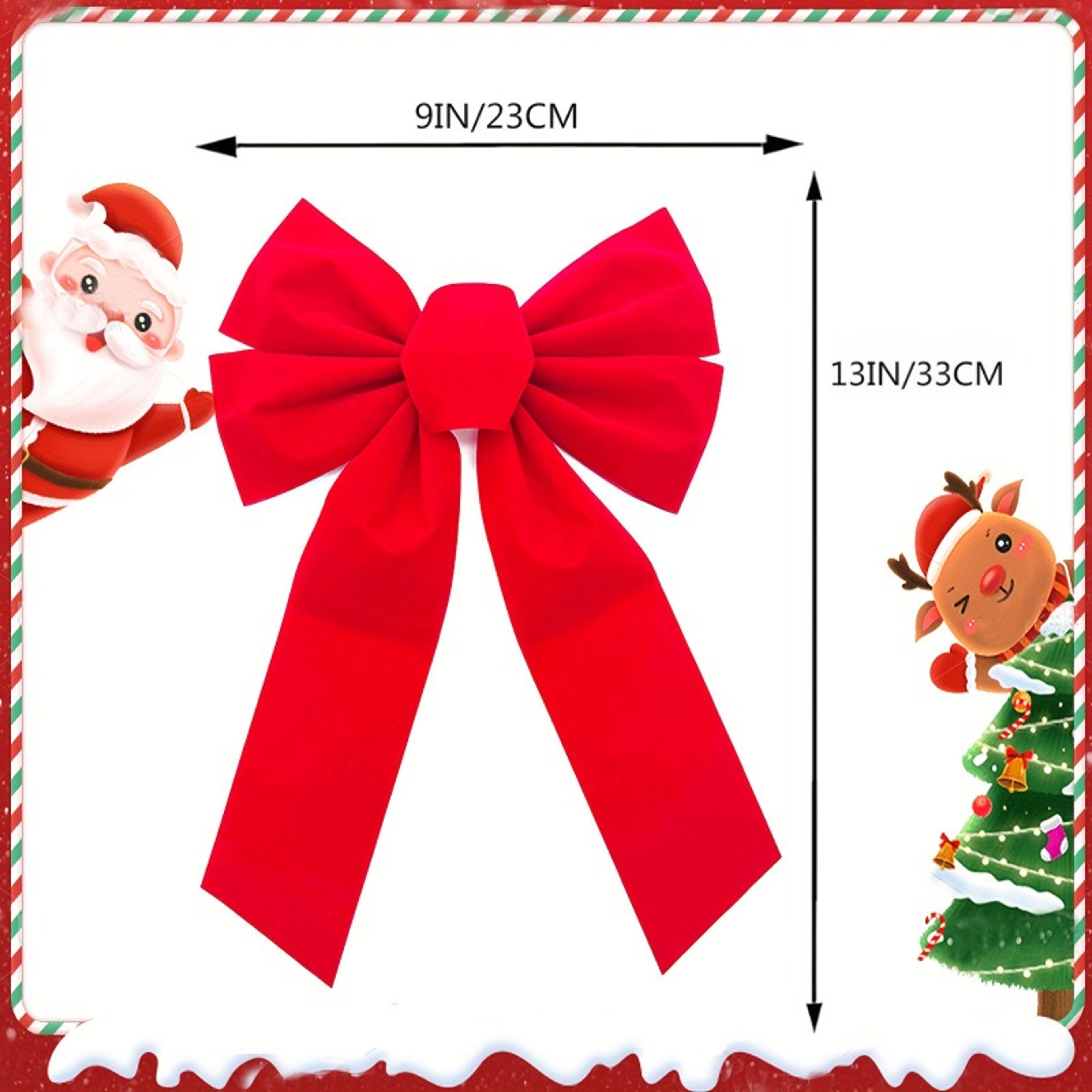 Red Velvet Christmas Bows Set Of Perfect For Tree Garlands Wreaths Indoor Outdoor Decor 2