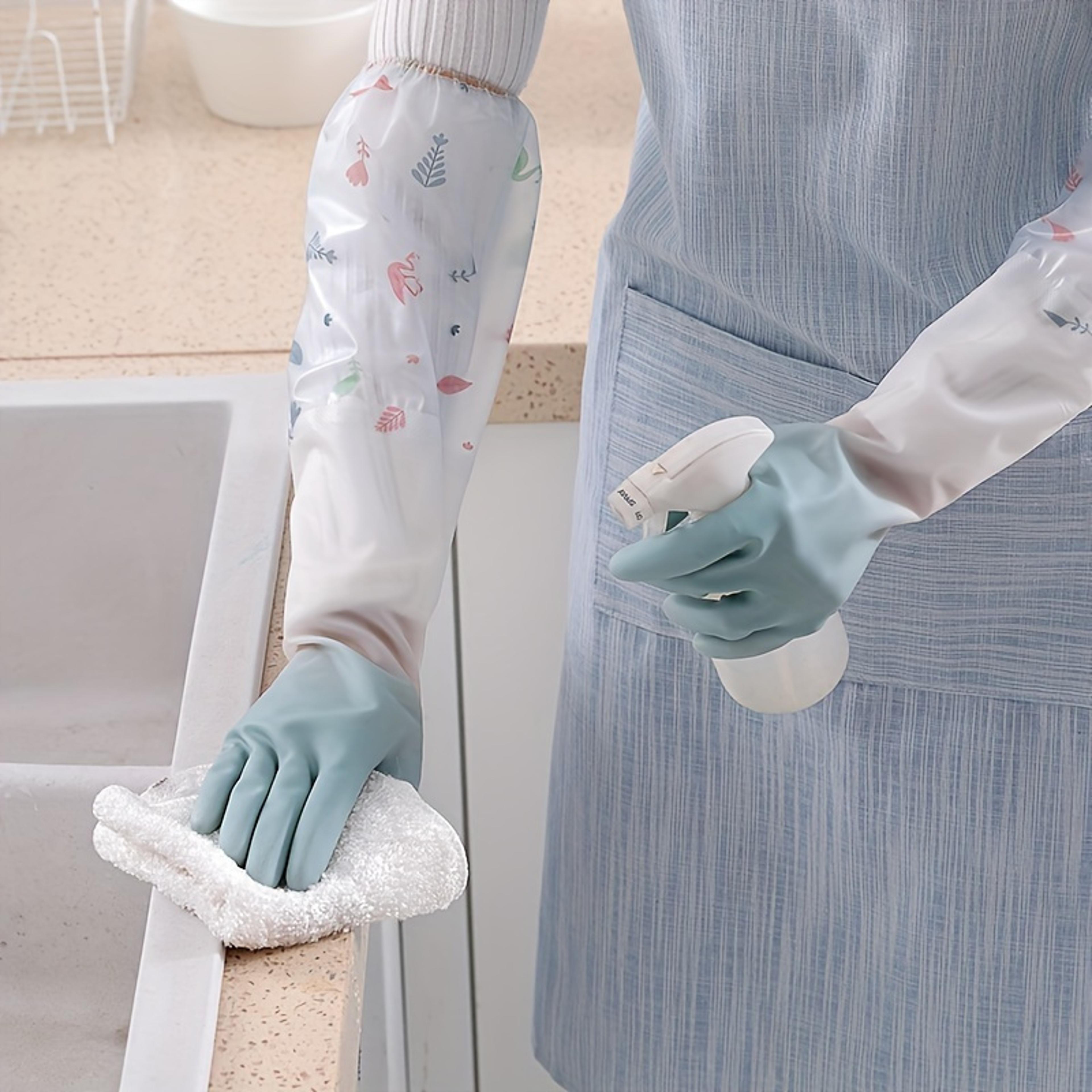 Rubber Dishwashing Gloves Silicone Scrubber For Household Kitchen Cleaning 1