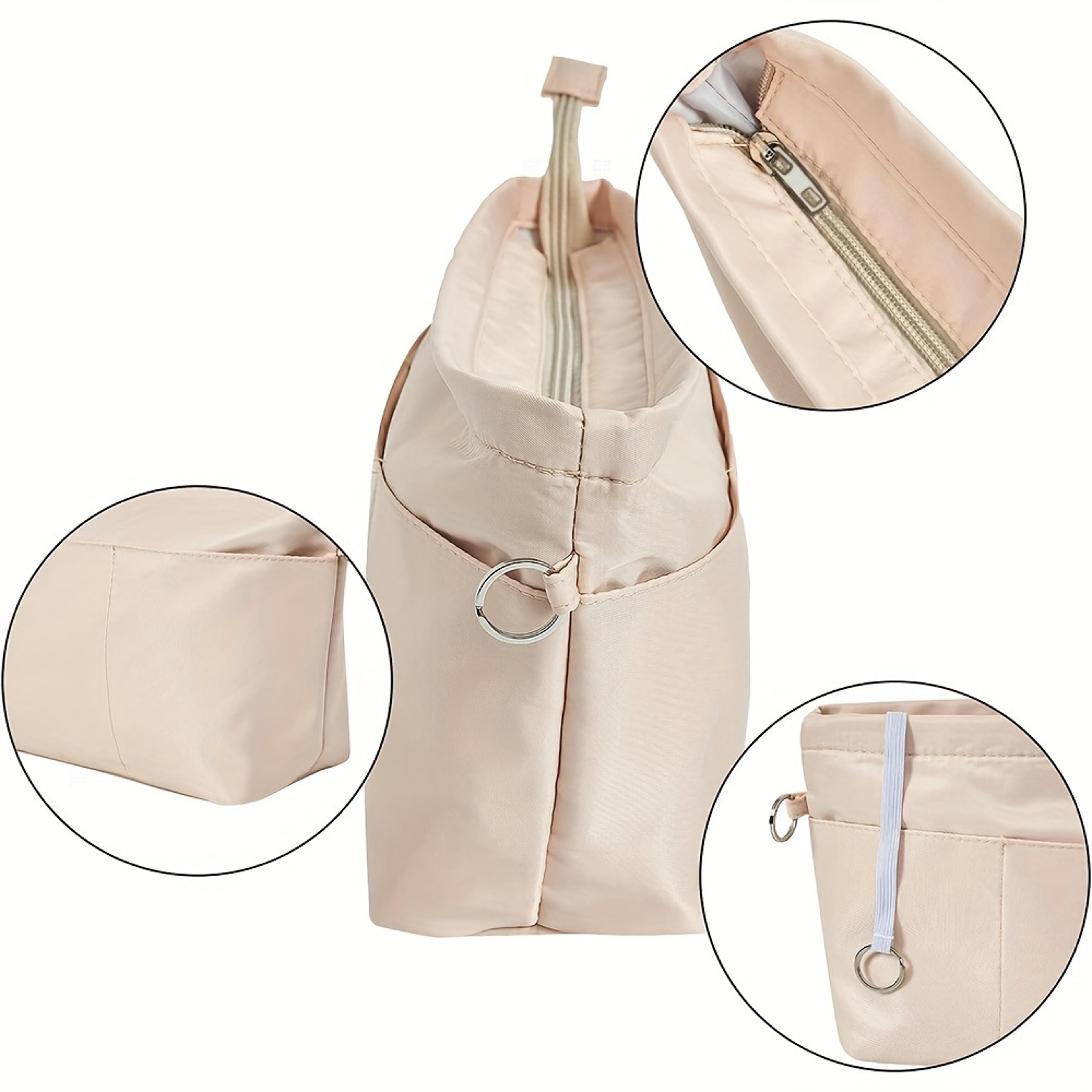 Lightweight Zippered Storage Nylon Tote Foldable Cosmetic Organizer Pockets Toiletry Bag Insert Bat 2