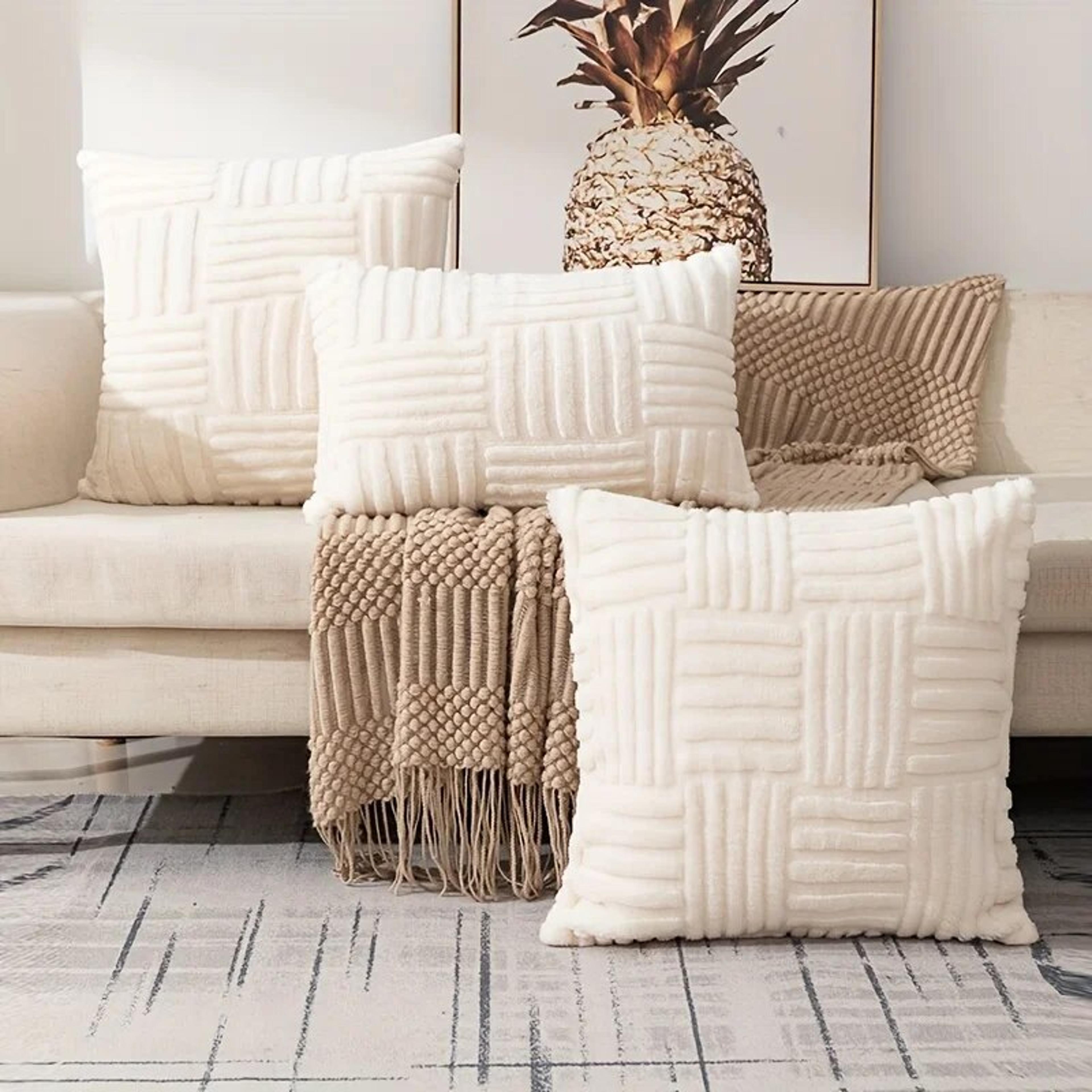Fur Plush Throw Pillow Covers Soft Fluffy Luxury Cushion Pillowcase For Sofa Couch Decor 0