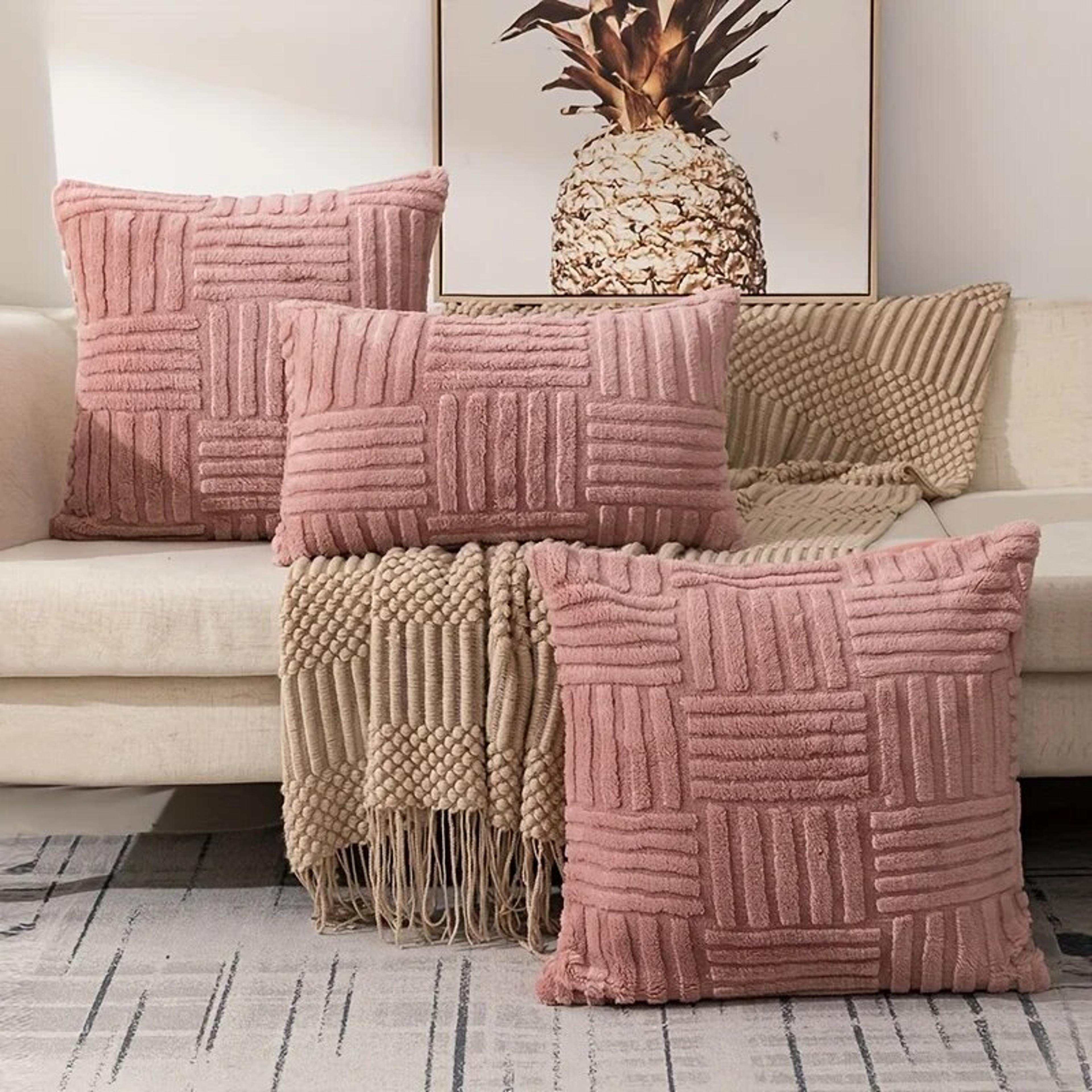 Fur Plush Throw Pillow Covers Soft Fluffy Luxury Cushion Pillowcase For Sofa Couch Decor 2