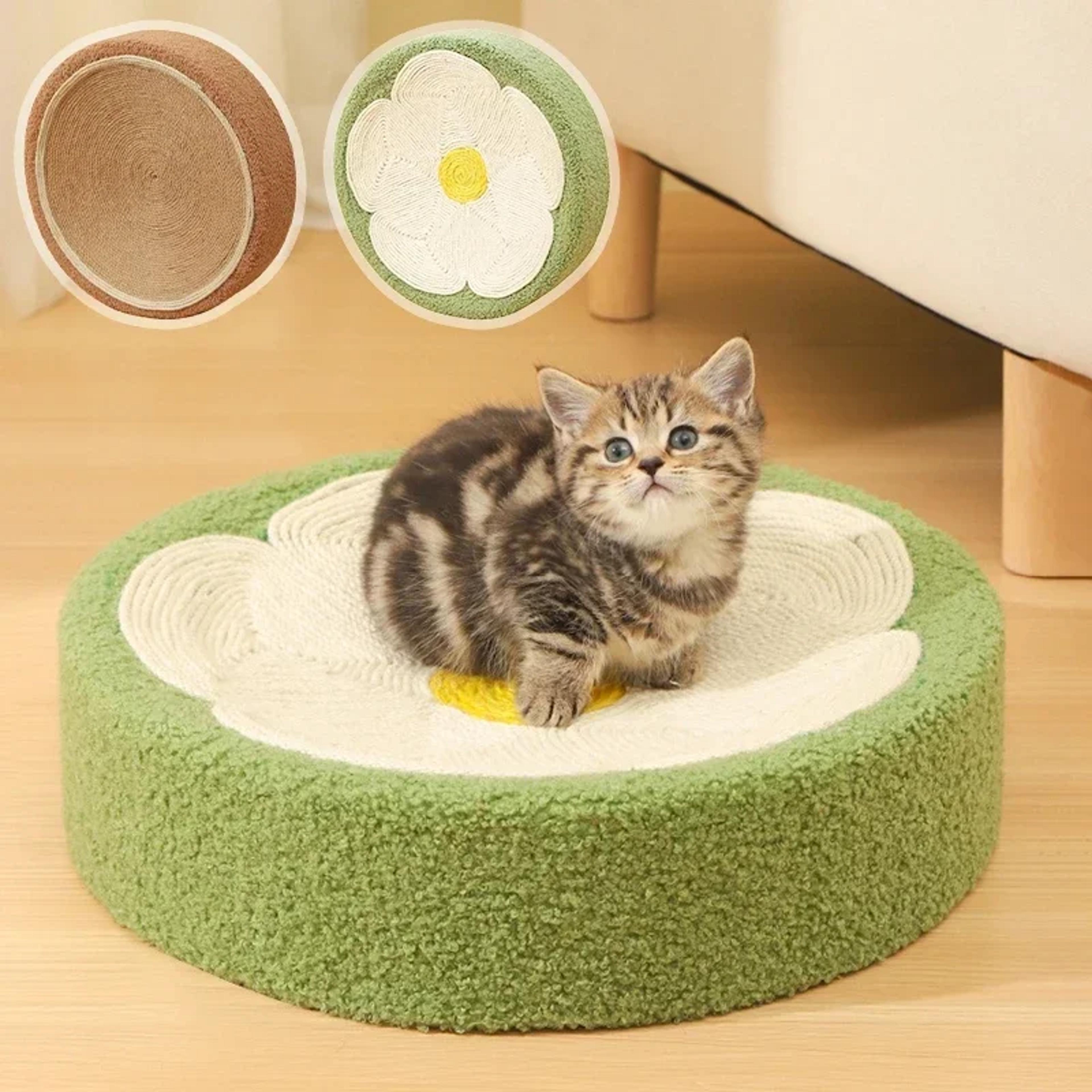 Cat Scratching Bed TwoinOne Scratching Board Hemp Rope Braid Plush Pet Bed Cat Exclusive 0