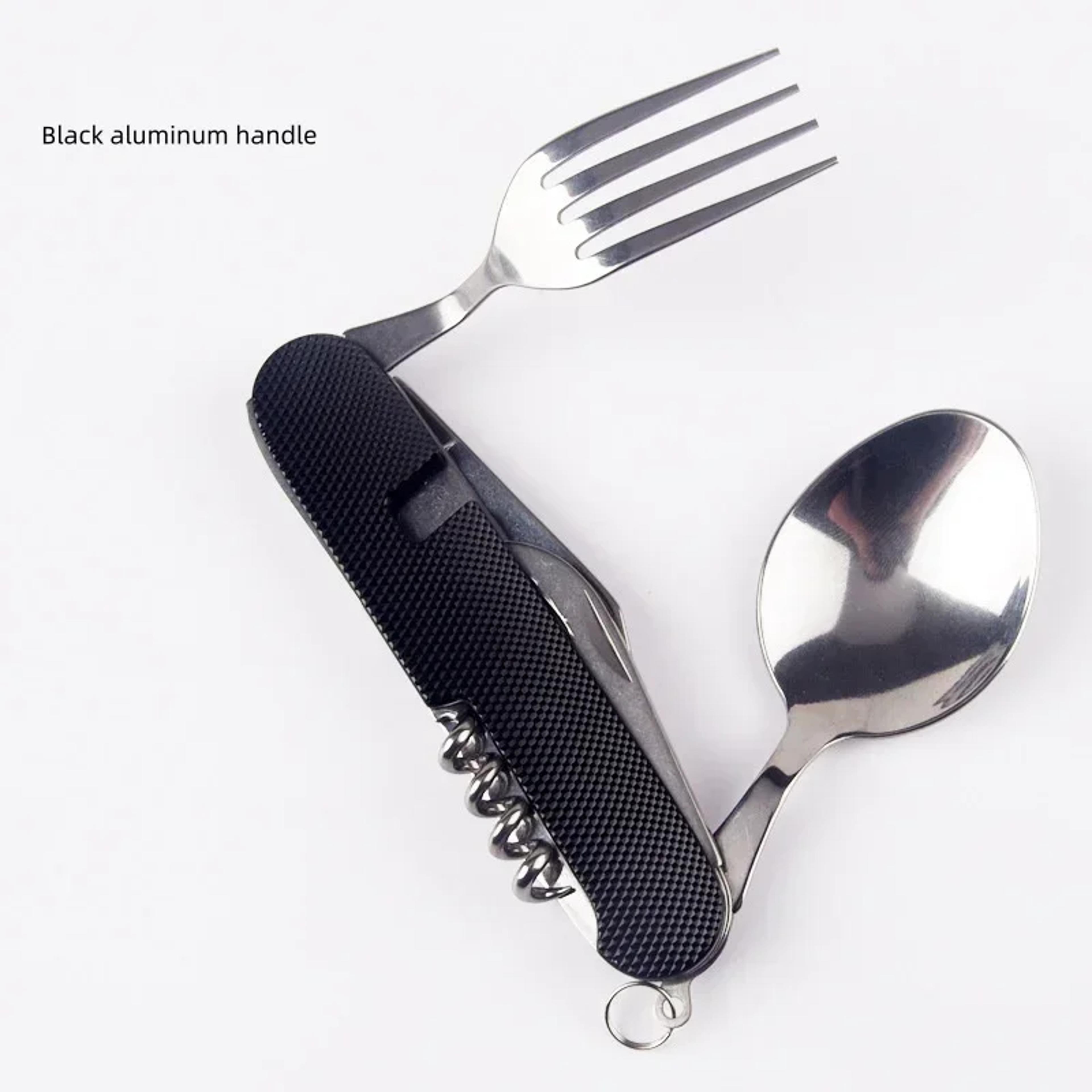 MultiFunctional Foldable Camping Utensil Set Knife Fork Spoon Combo For Outdoor Picnic Camping Spor 4