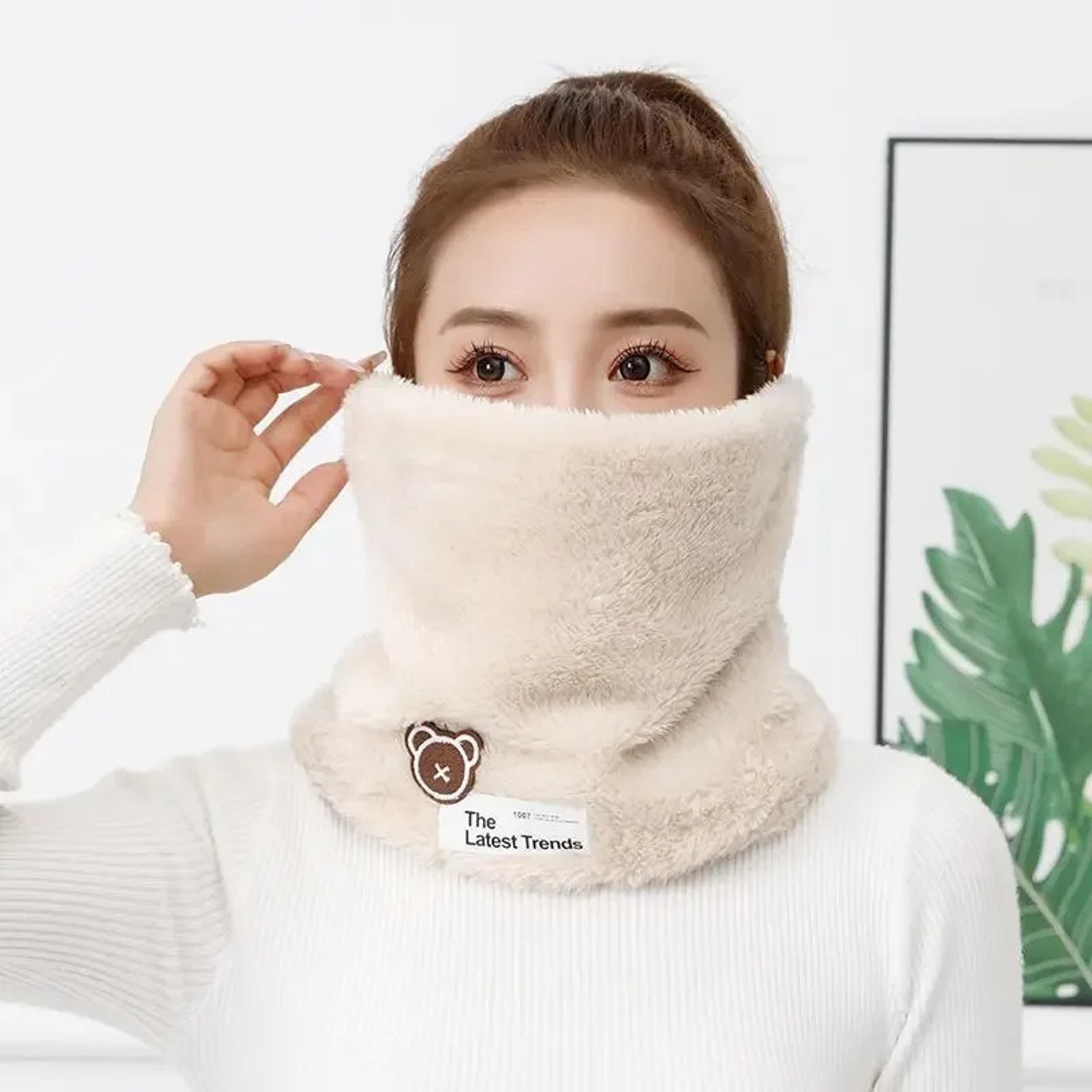 Warm Windproof Neck Gaiter Cozy Thick Fleece Knitted Scarf Winter Headwear For Men Women Outdoor Ru 7