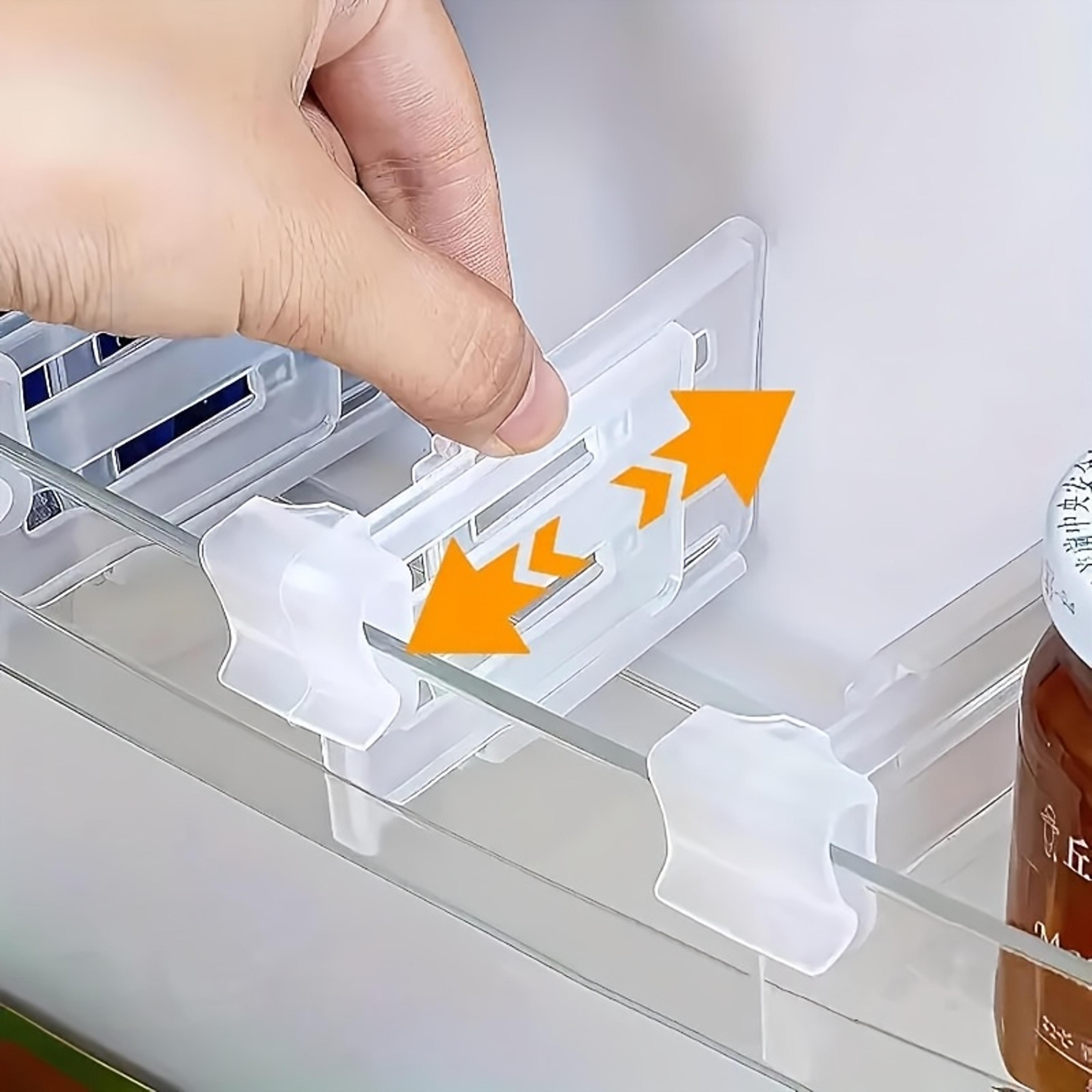 Expandable Drink And Sauce Organizer Adjustable Refrigerator Space Divider Neatly Arranged 0
