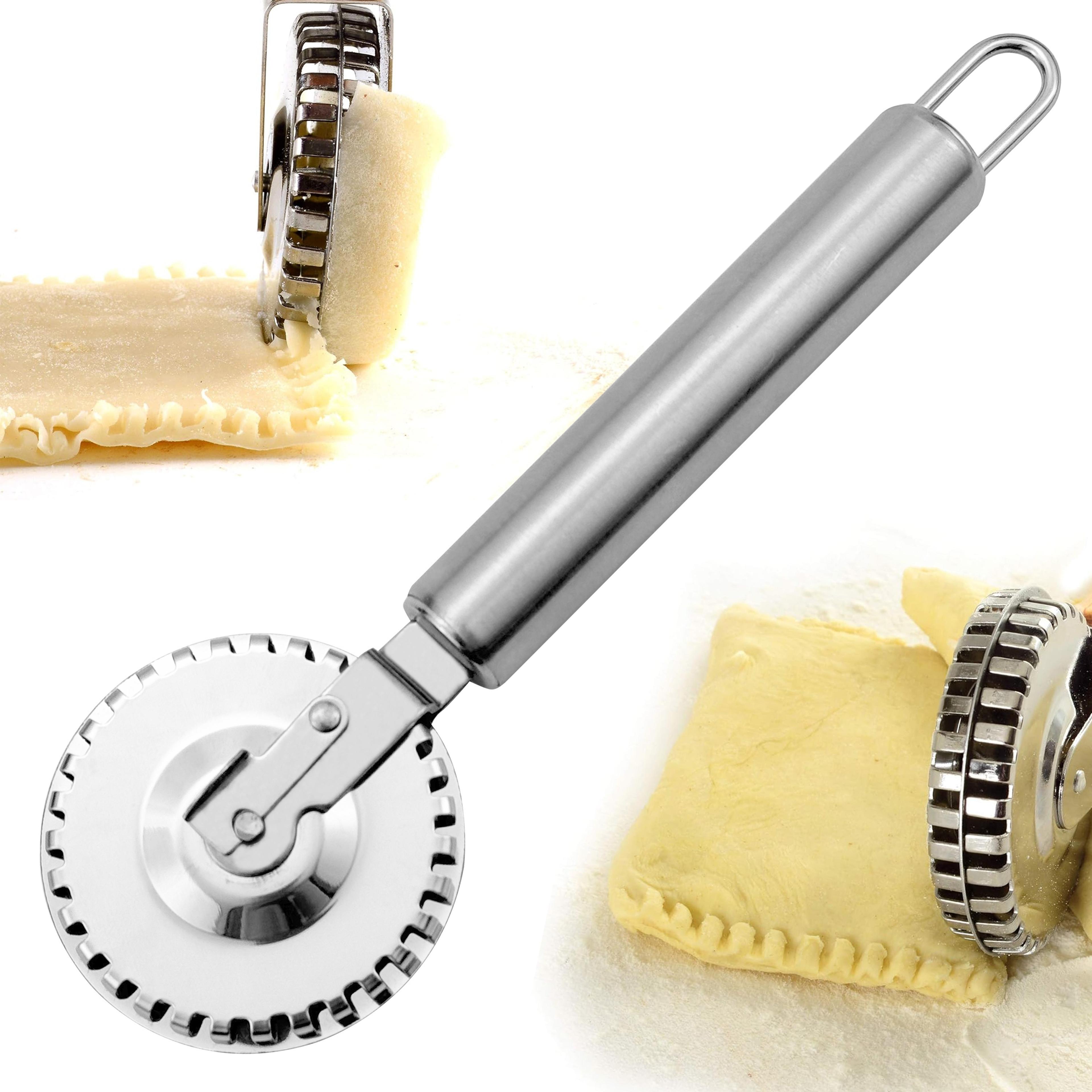 DoubleSided Rolling Lace Cutting Knife Stainless Steel Pastry Roller Pie Filling Embossing Tool 3