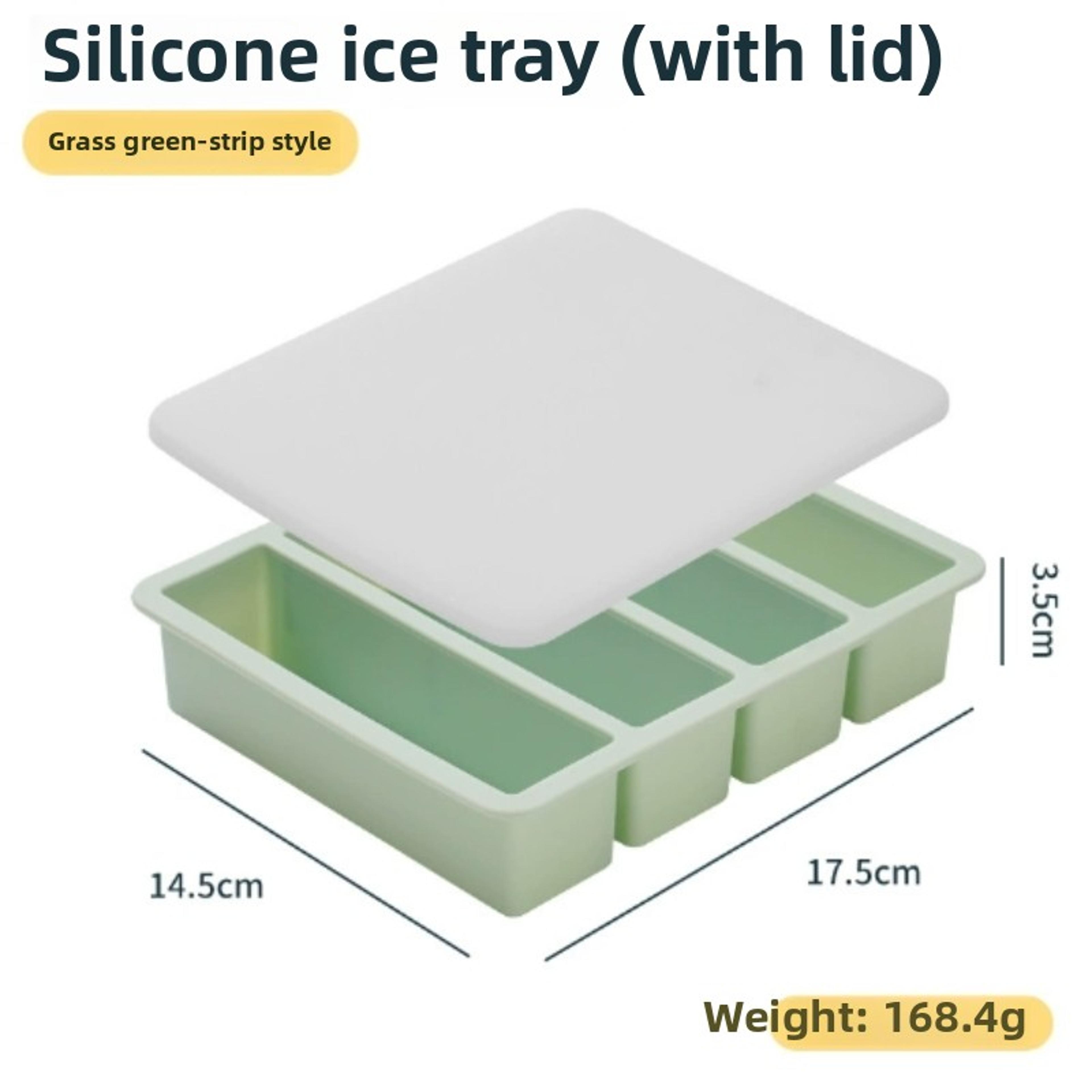 1pc Silicone Freezer Tray With Lid  Durable Kitchen Storage For Soup Broth  Sauces  Stackable Food  5
