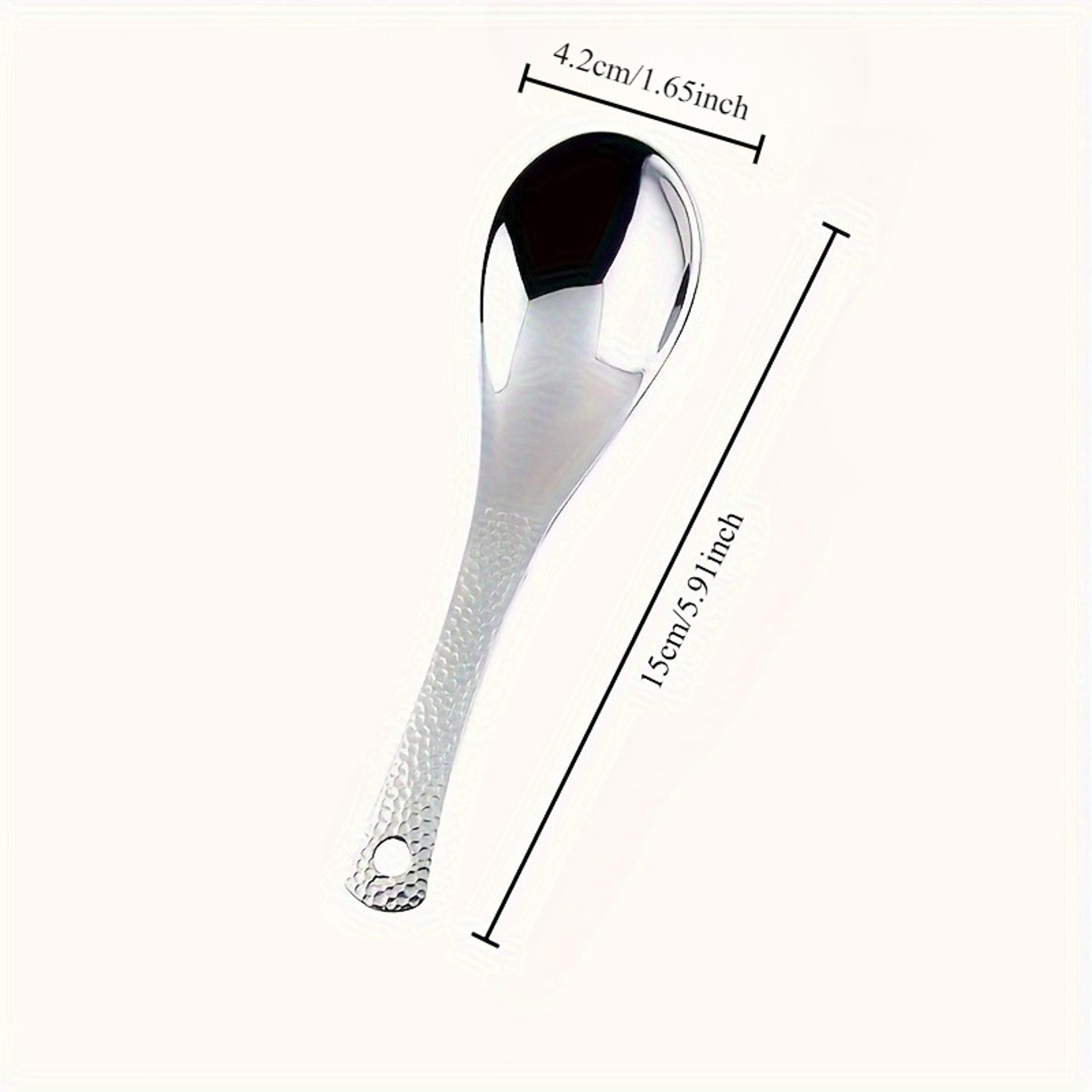 Mirror Polished Stainless Steel Spoon Set Large Capacity Ideal For Desserts Fruits And Home Kitchen 5