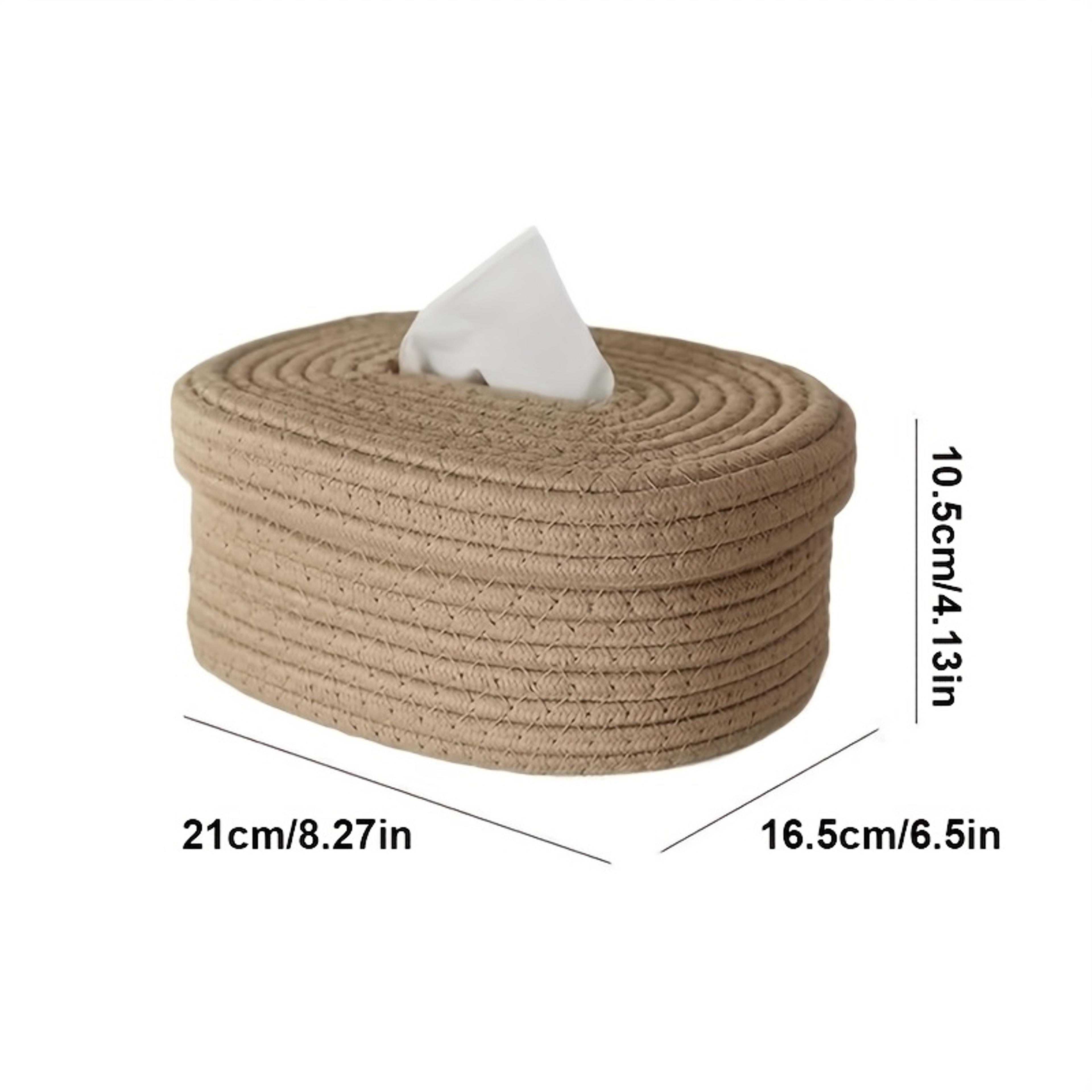 Stylish HandWoven Fabric Tissue Box Holder Washable Multifunctional Storage Lightweight For Face To 3