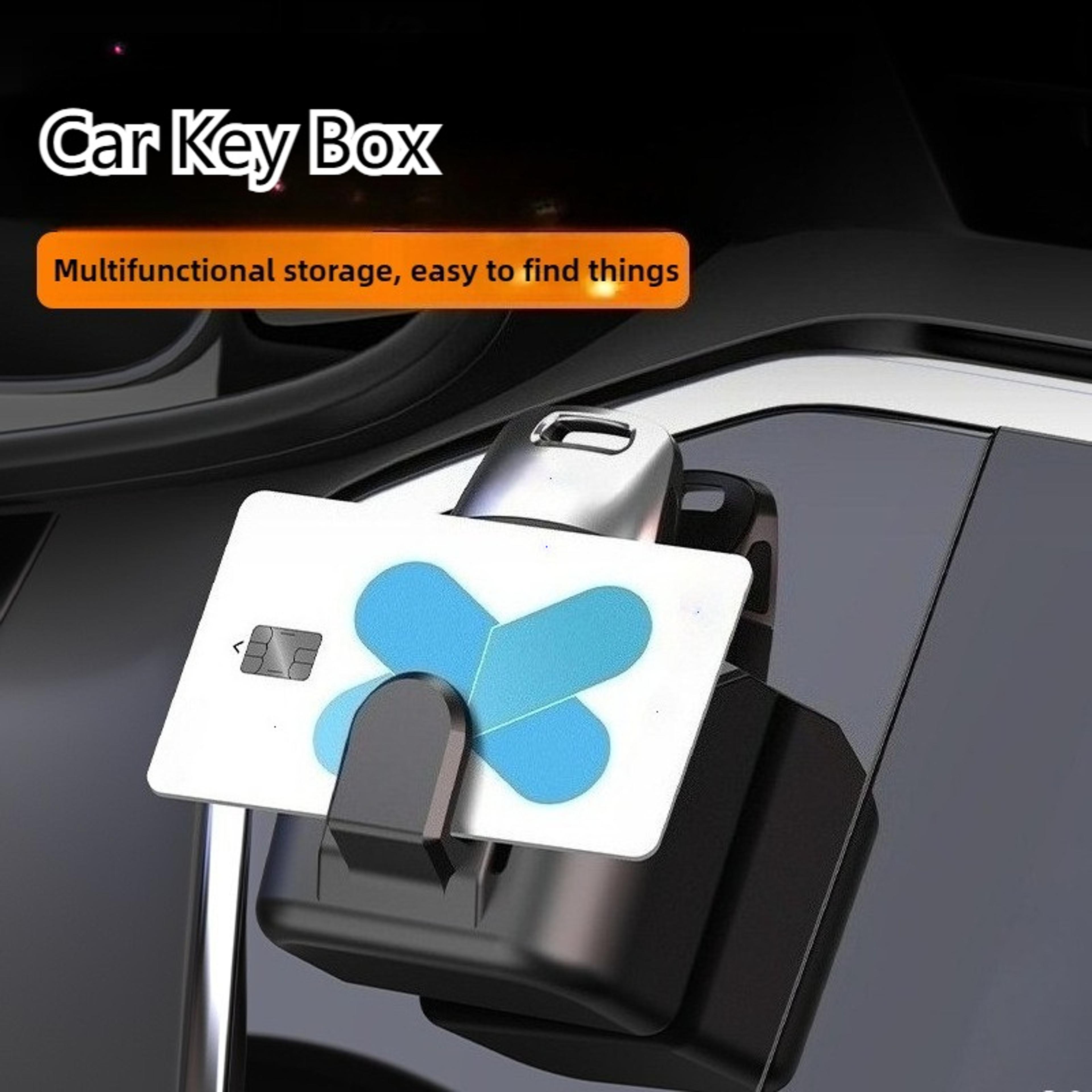 Auto Interior Storage Box Car Key Holder Clip AntiSlip Dashboard Organizer Universal Mount 4