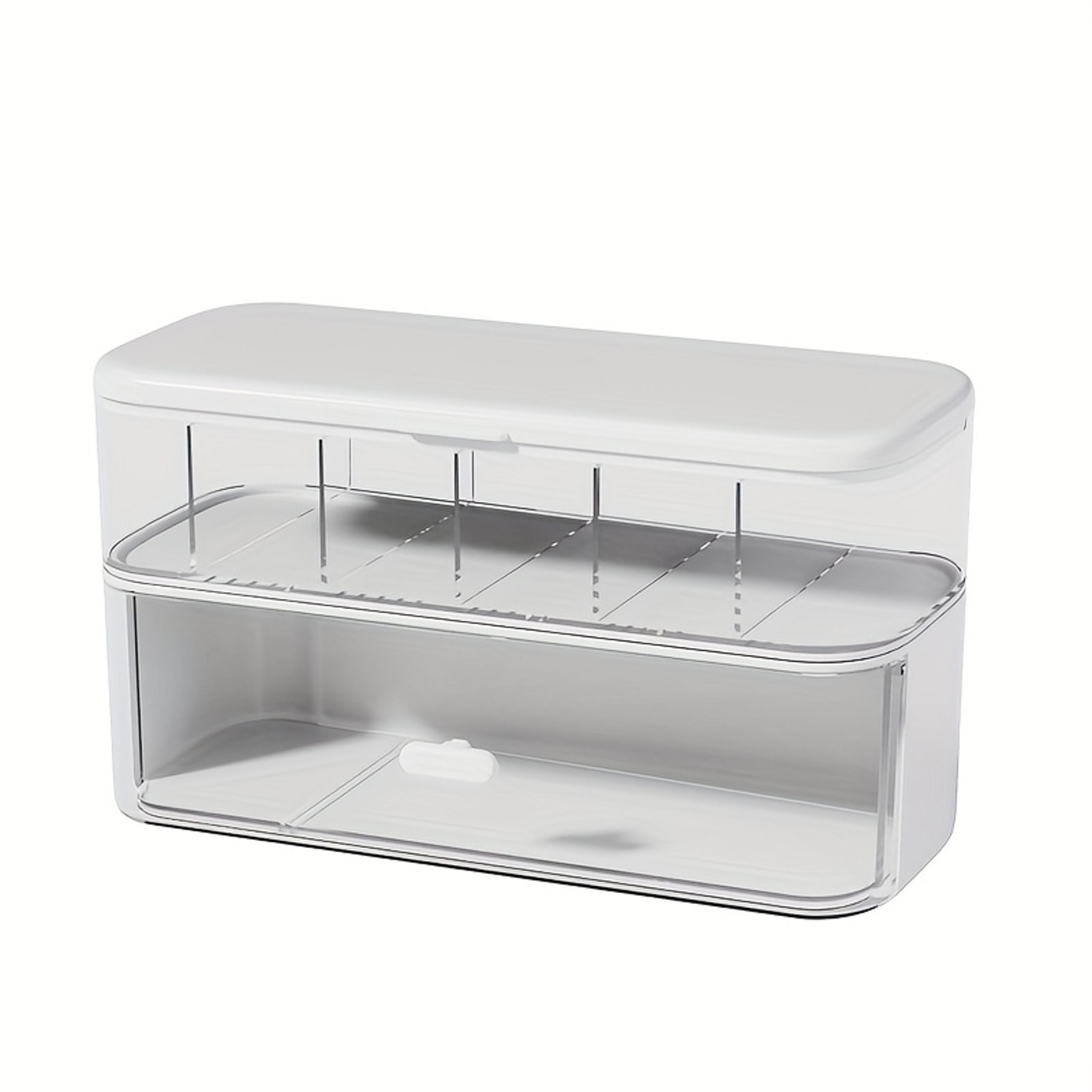 Compact Transparent Desktop Cable Organizer Box With Lid Cord Charger Storage Solution No Power Nee 4