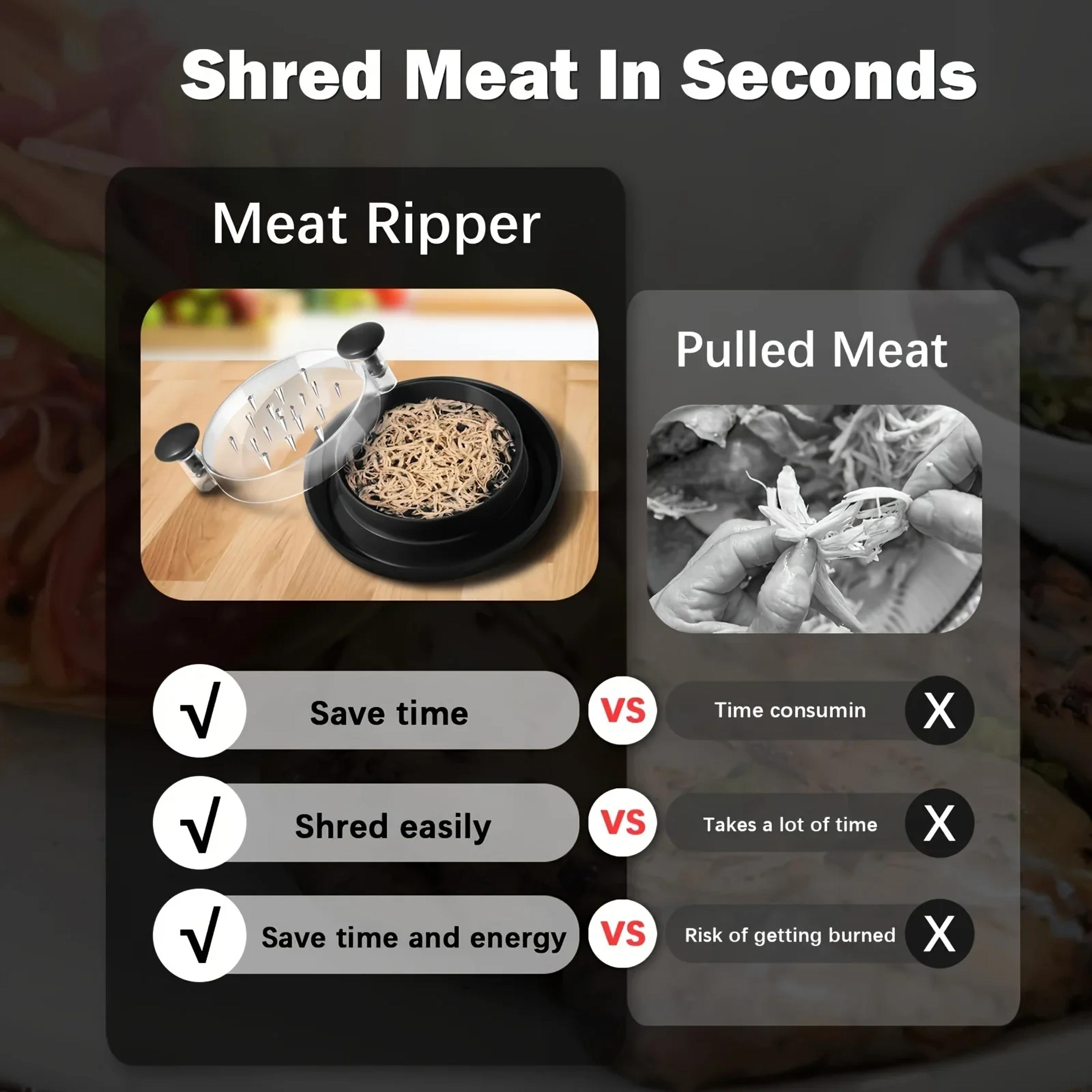 Large AntiSlip Chicken Shredder With Transparent Cover Upgraded Rotating Tool For Chopping Beef Veg 3