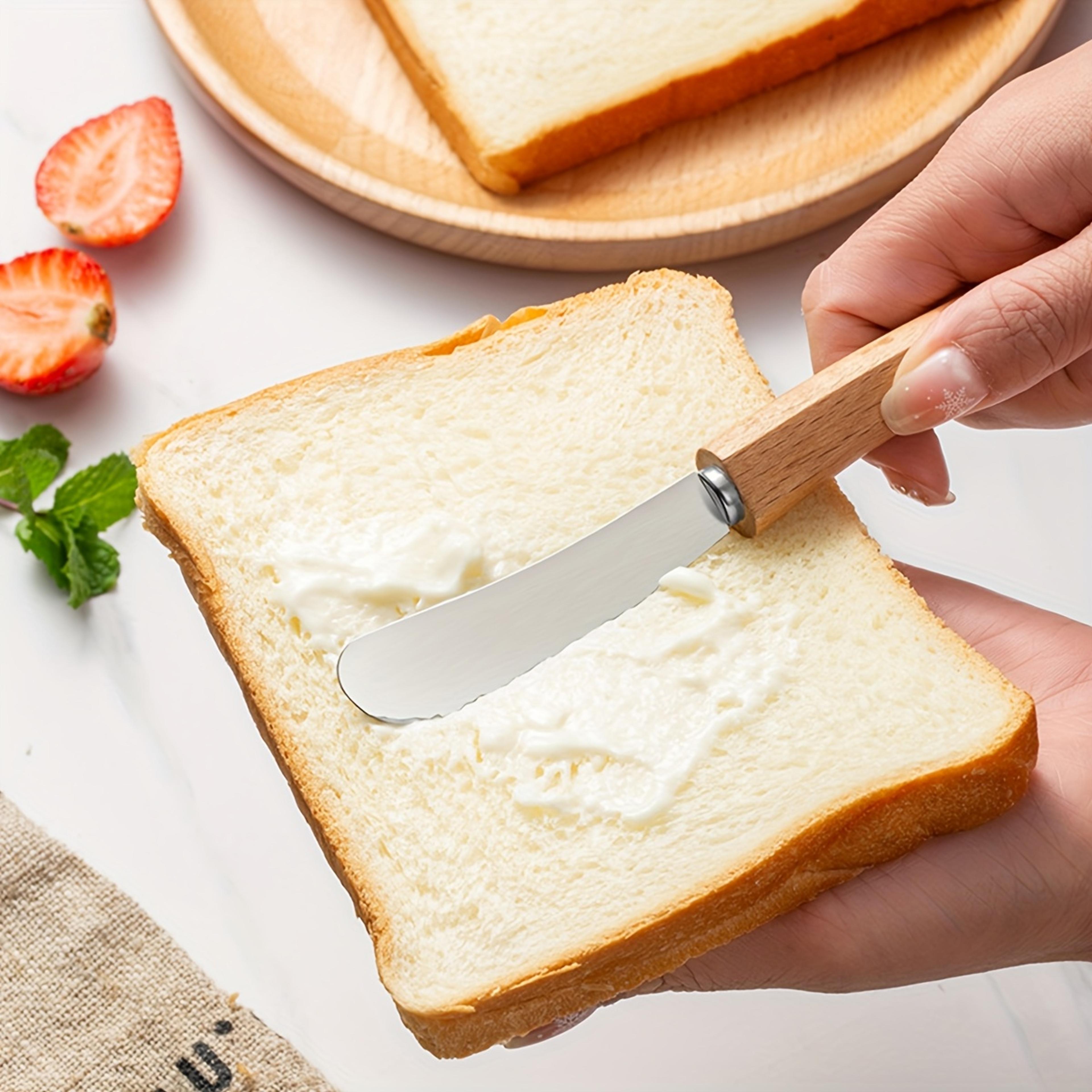 Stainless Steel Butter Knife With Wooden Long Handle  Perfect For Spreading Jam Butter And Pastry 2