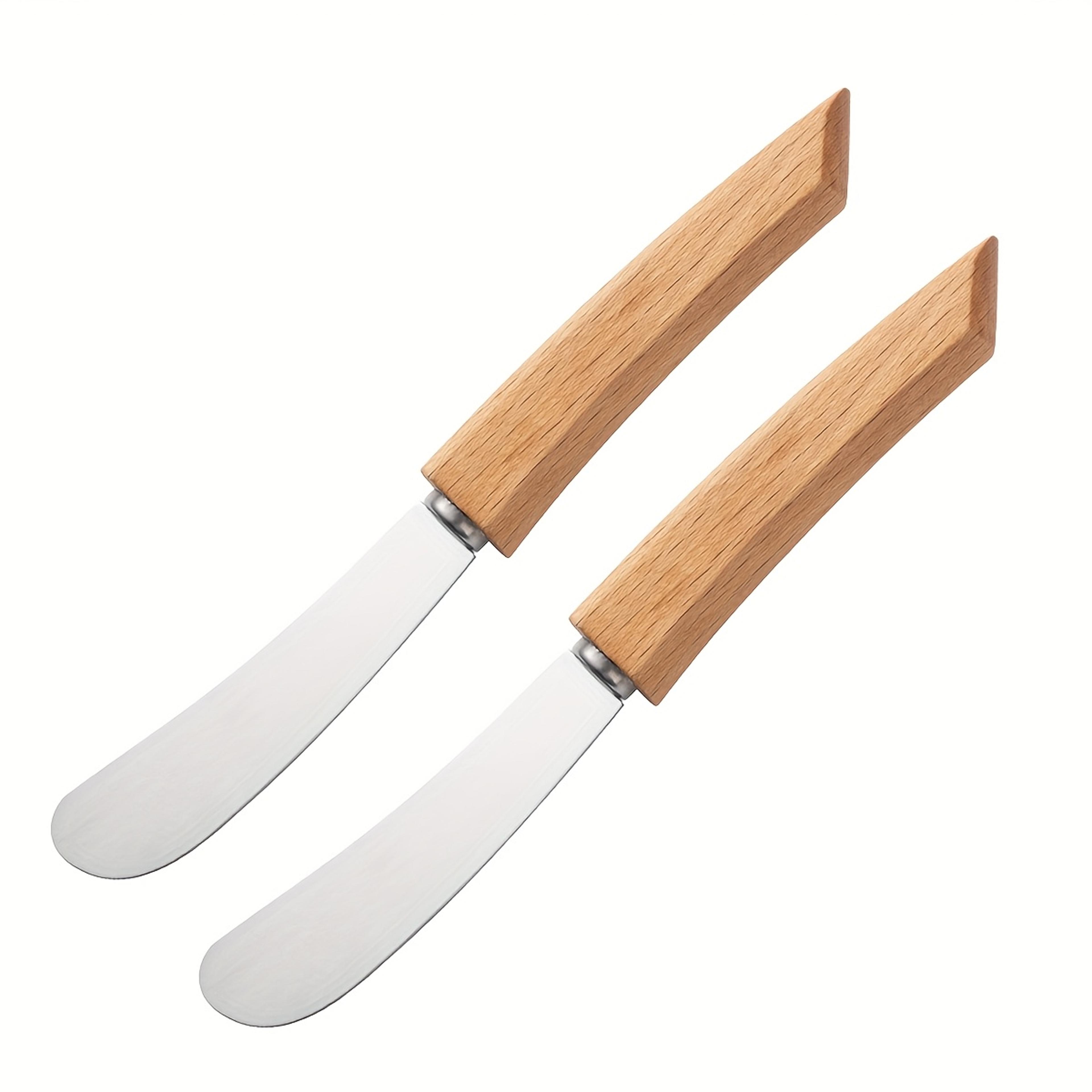 Stainless Steel Butter Knife With Wooden Long Handle  Perfect For Spreading Jam Butter And Pastry 6