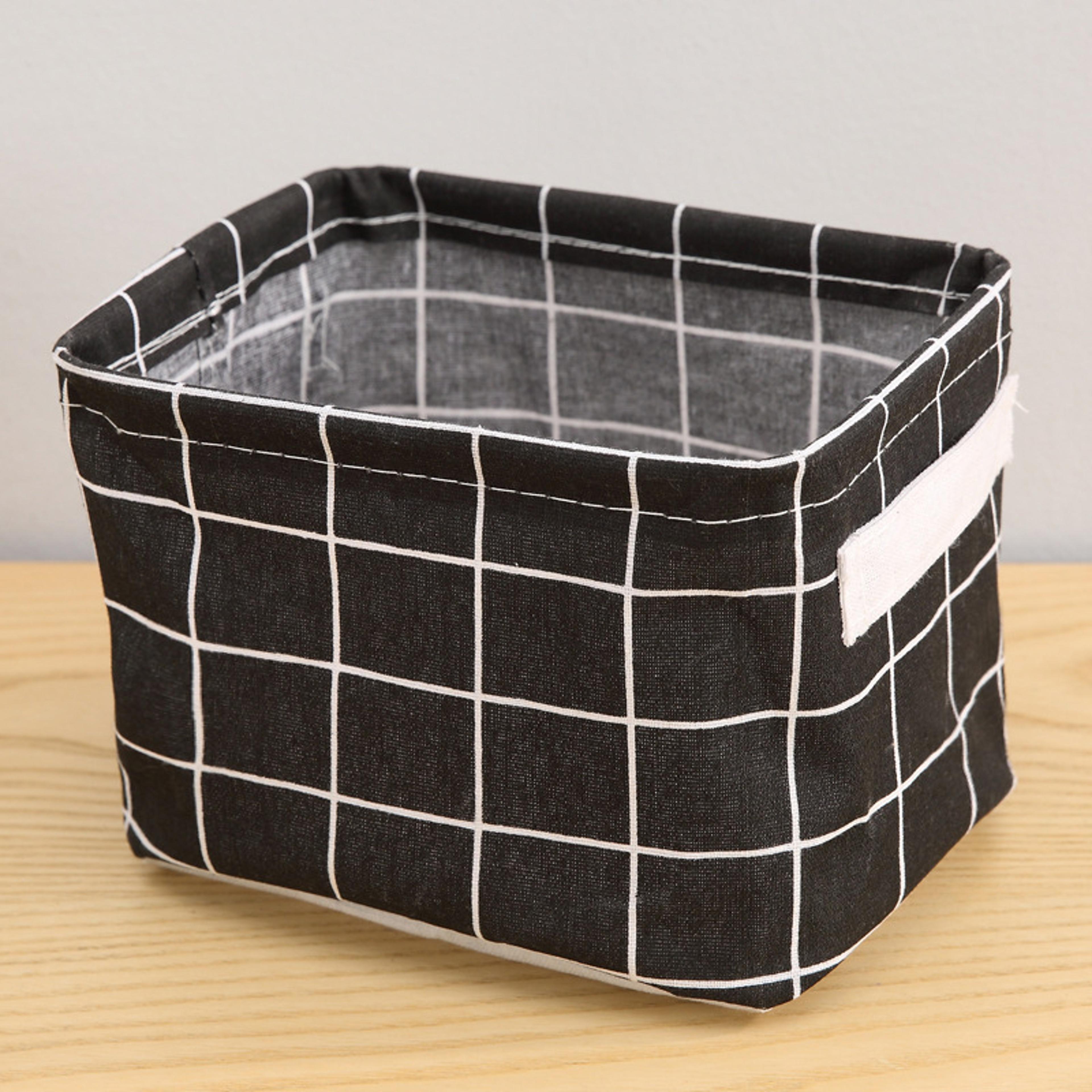 Cotton Hemp Fabric Storage Basket With Handles For Tabletop And Closet Organization 4