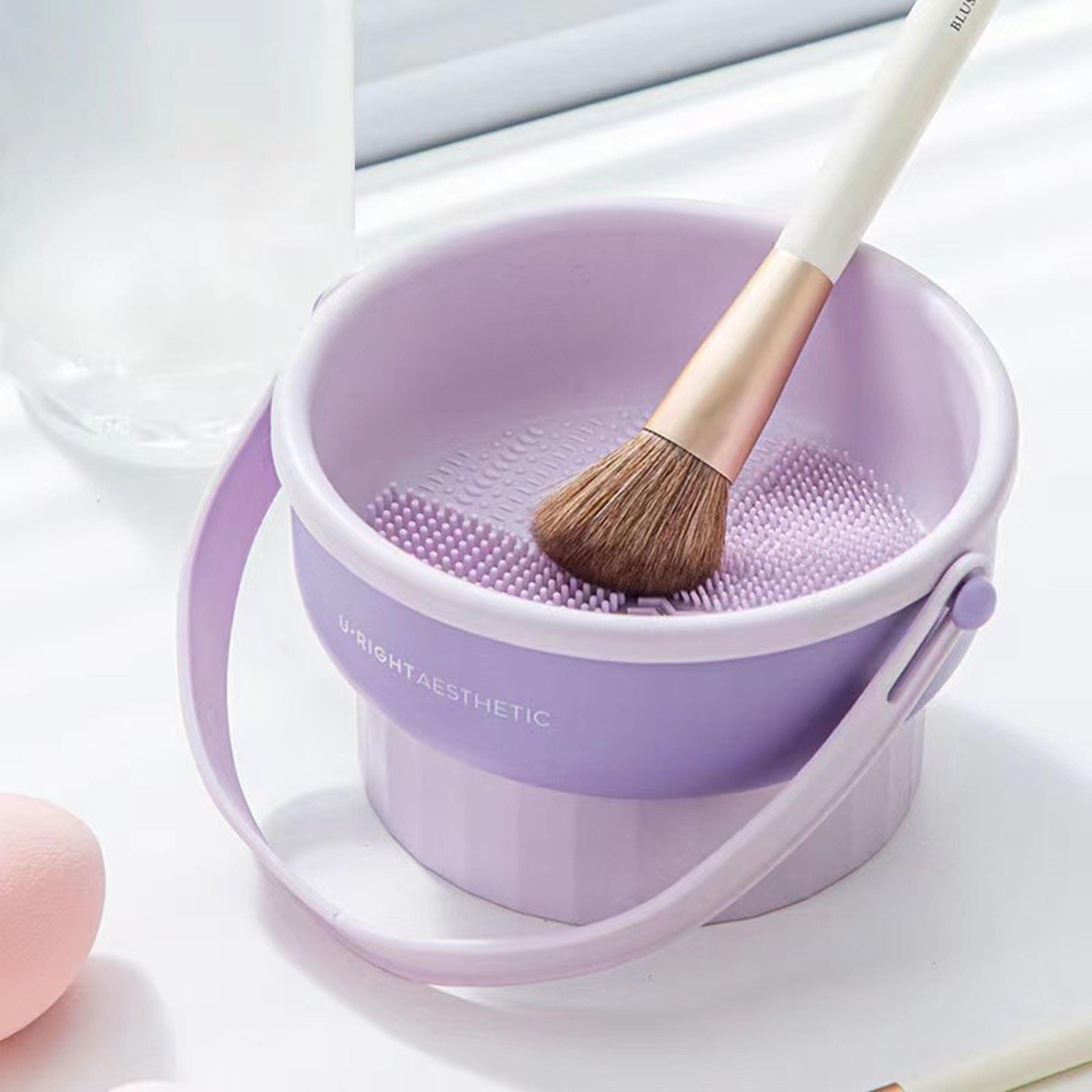 Makeup Brush Cleaning Set  Silicone Drying Shelf For Brushes  Powder Puffs 4