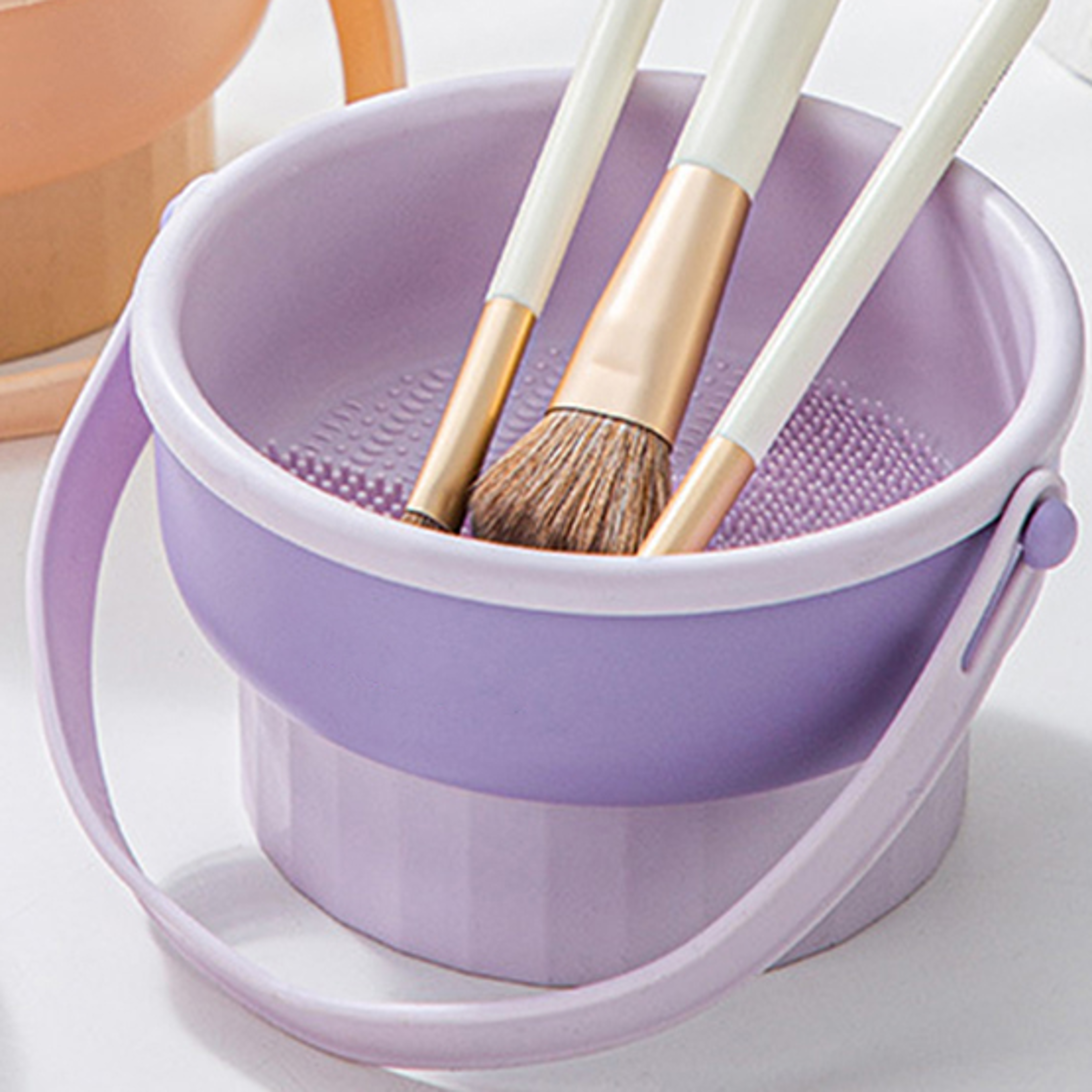 Makeup Brush Cleaning Set  Silicone Drying Shelf for Brushes  Powder Puffs