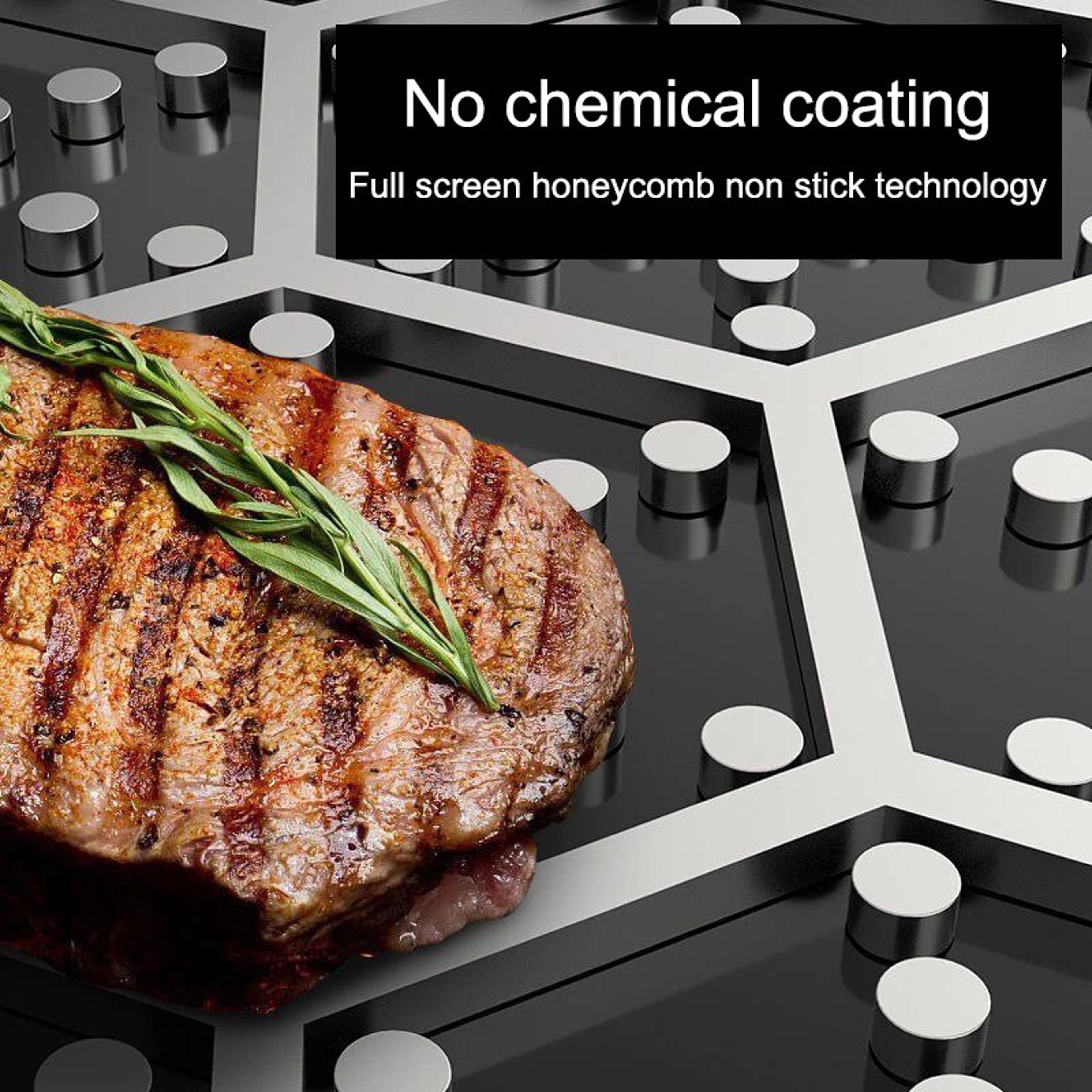 Whole Body Stainless Steel Frying Pan  DoubleSided Honeycomb Skillet For All Stove Types 6