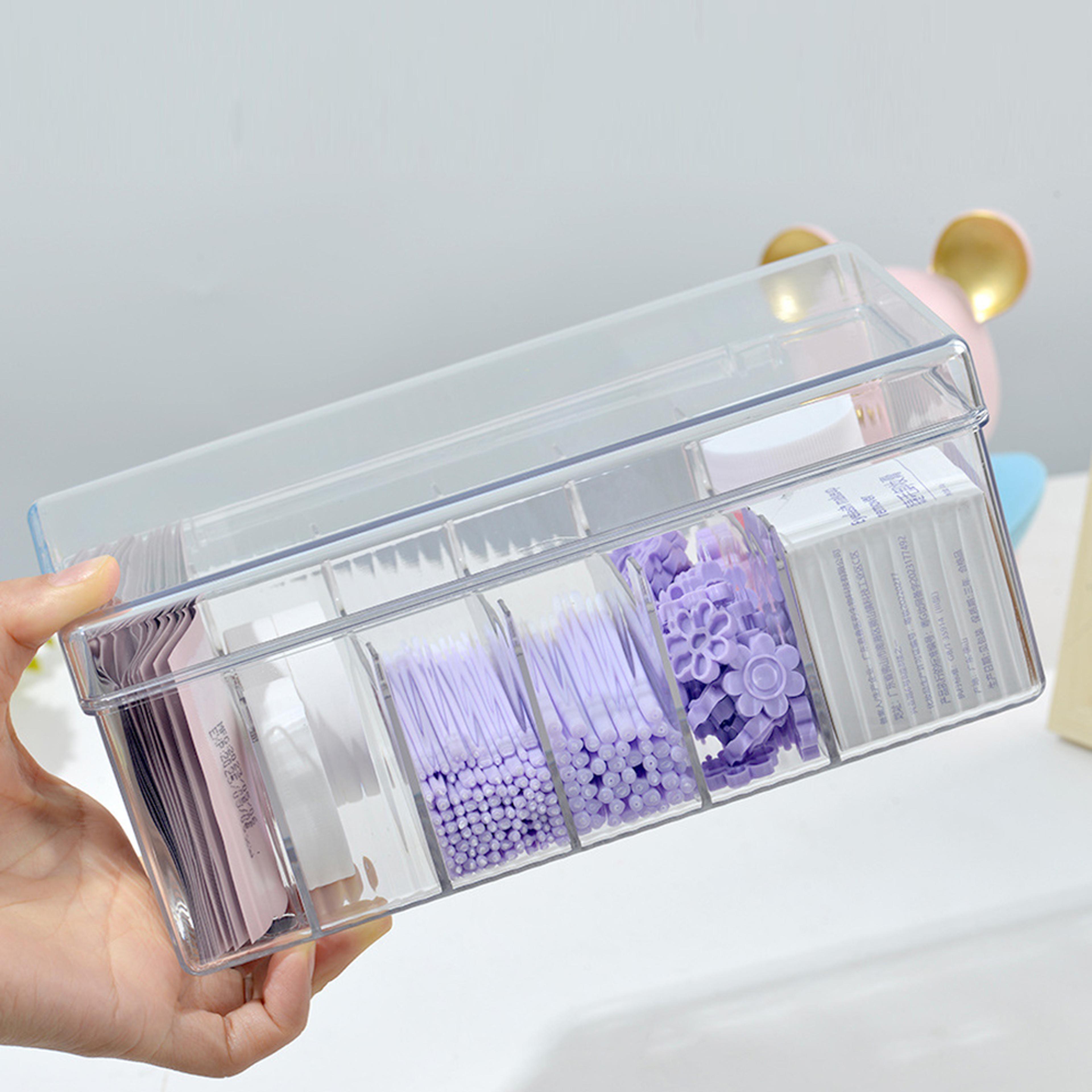Acrylic Eyelash Storage Box With Lid  Transparent Desktop Organizer For Eyelash Stylists 2