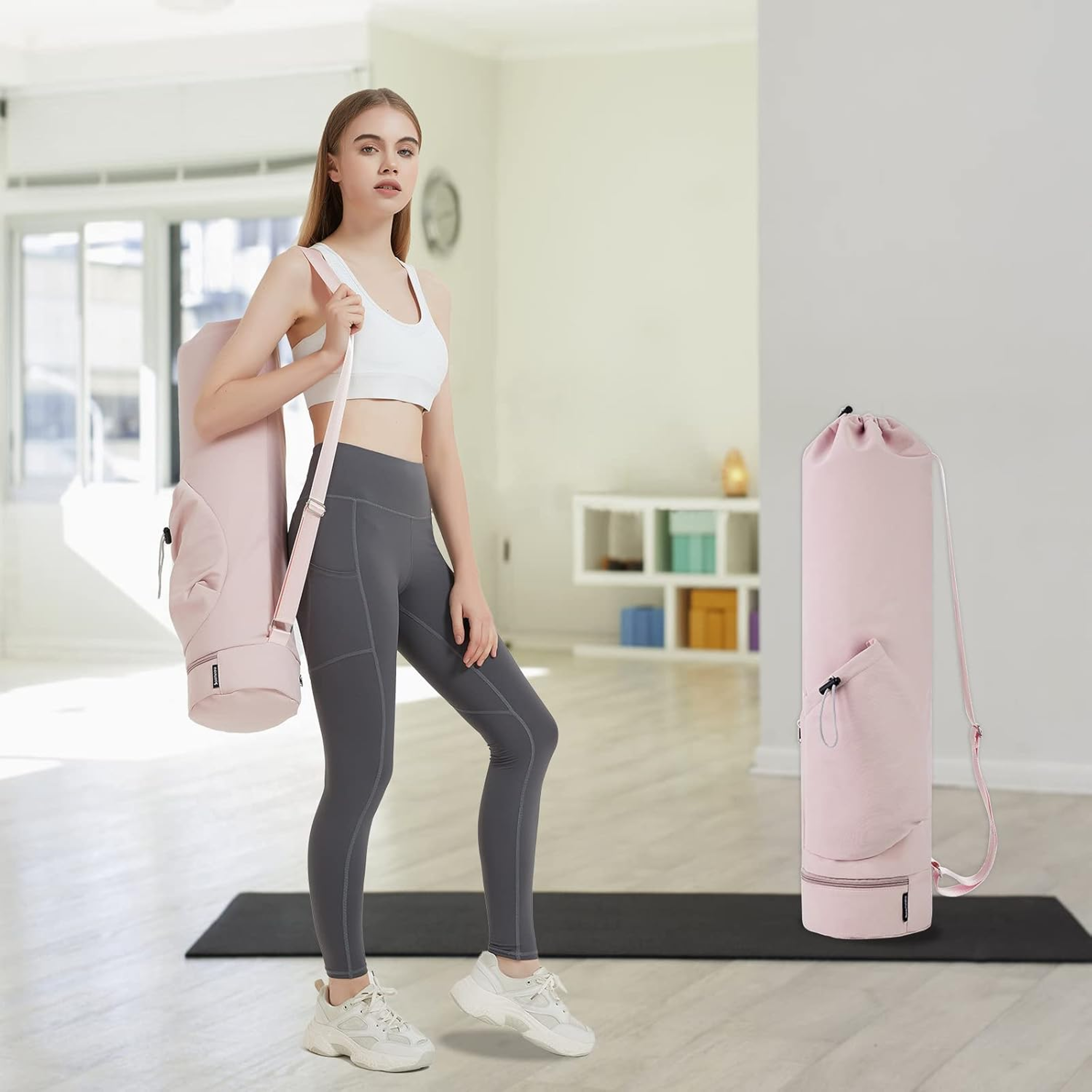 Yoga Mat Bag With Water Bottle Pocket  Wet Storage MultiFunctional Carrier For Gym Pilates  Fitness 1