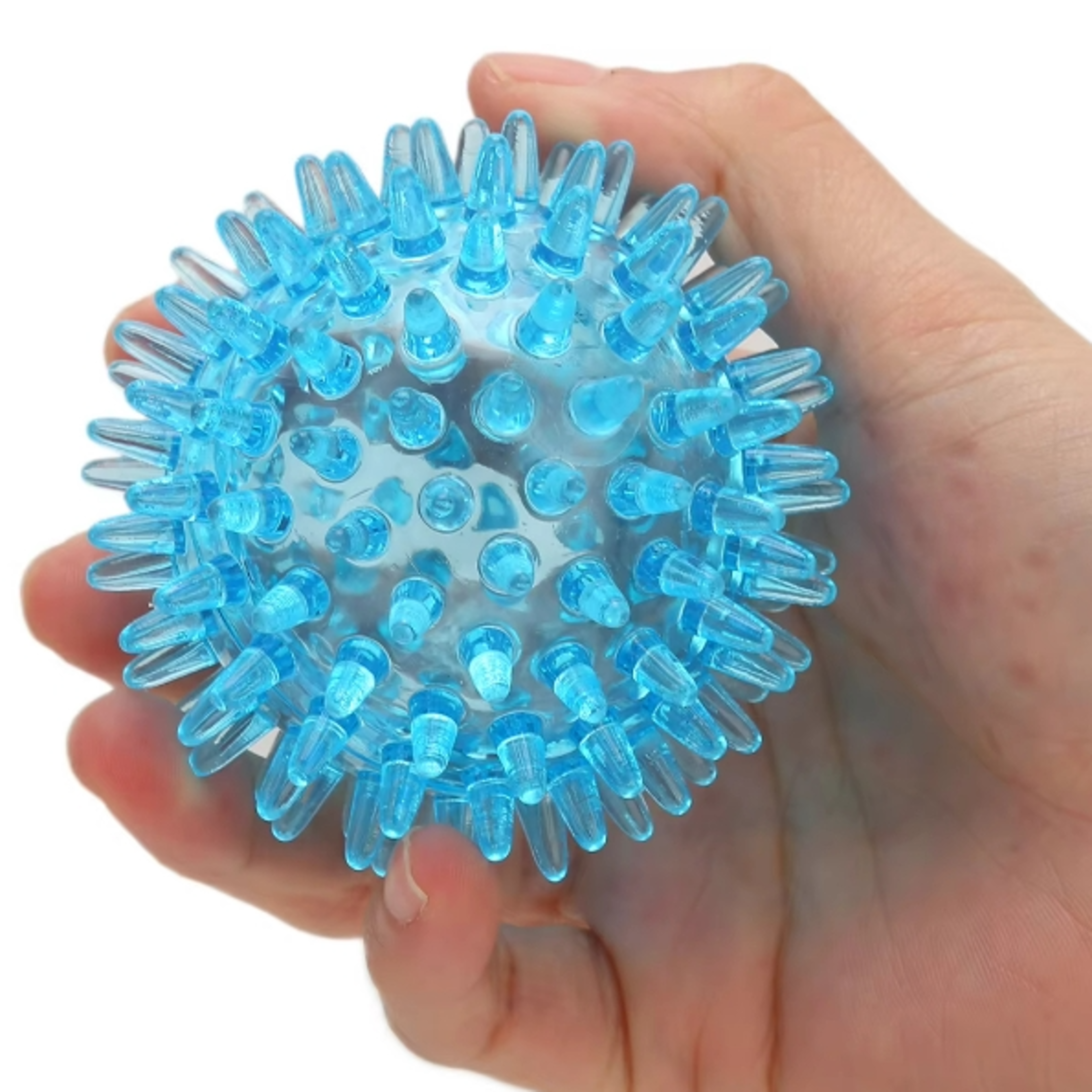 Spiky Hand Massage Ball for Stress Relief Exercise and Wrist Strength Recovery Transparent  Hollo