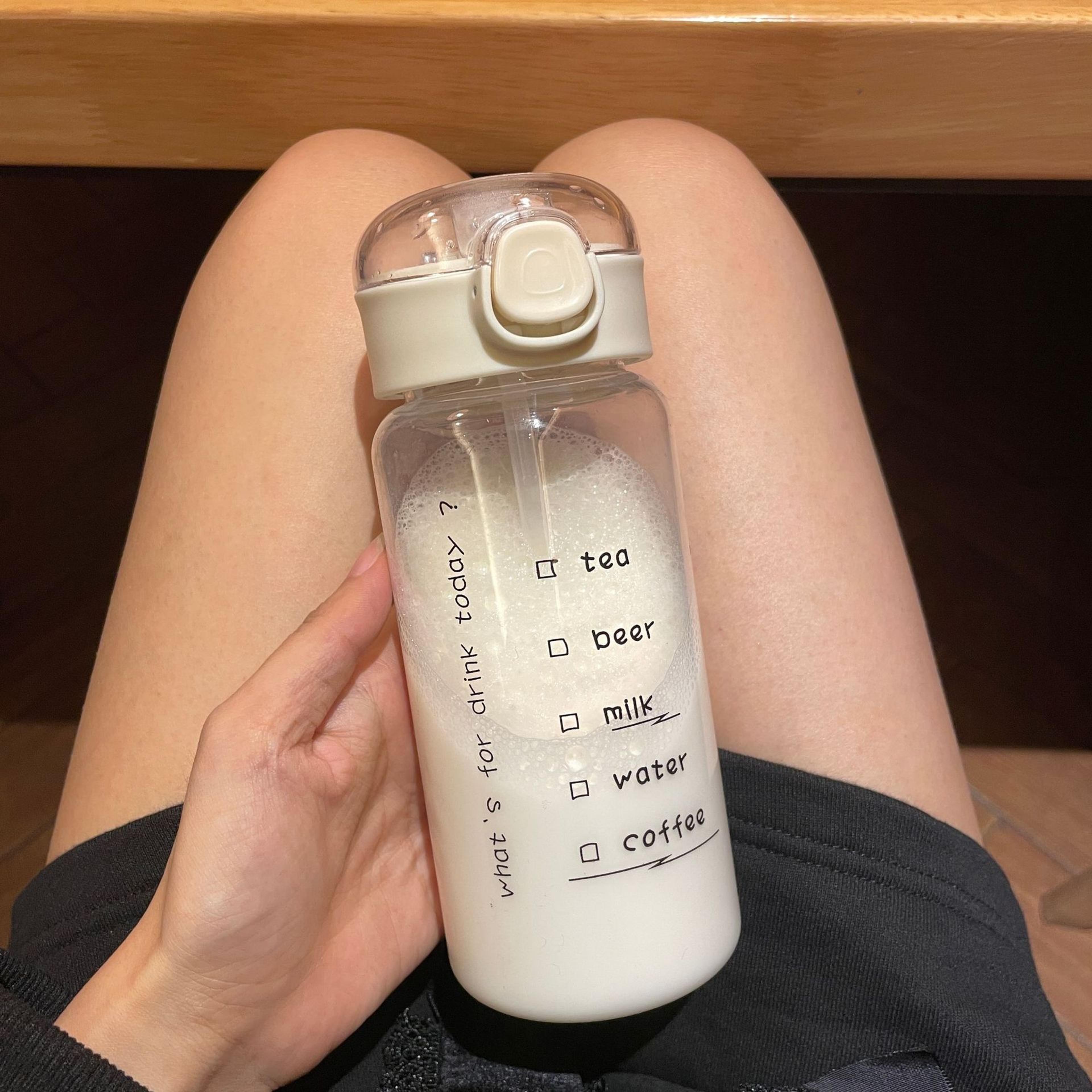 Transparent Creative Printed Plastic Water Bottle With Bouncing Straw Portable Outdoor Sports Cup F 4
