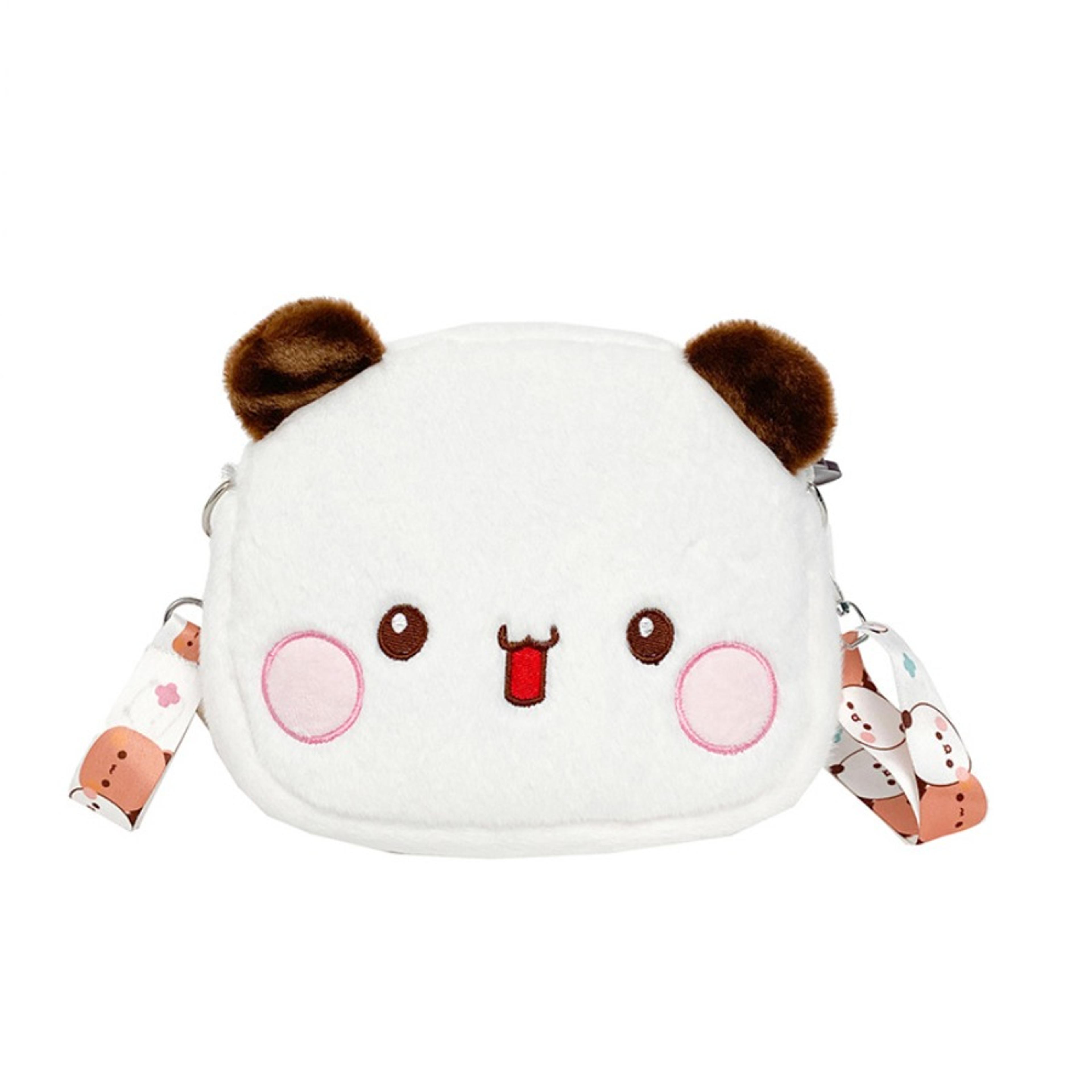 Cute Panda Bear Plush Backpack For Women  Kawaii Crossbody Coin Purse  Soft Plush Shoulder Bag For  4
