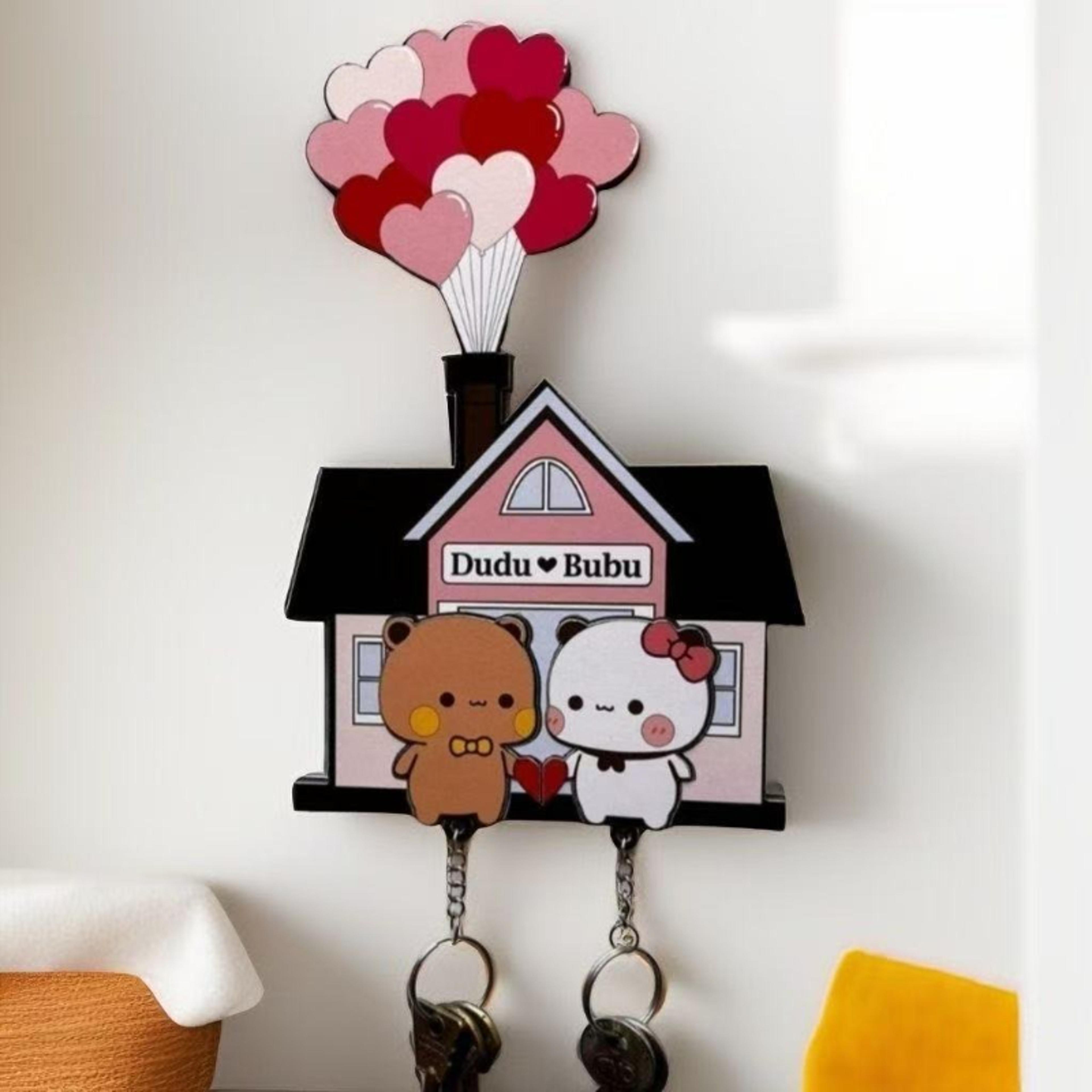 Panda Acrylic Key Holder Wall Organizer Cute Cartoon Keychain Hanger Gift 0