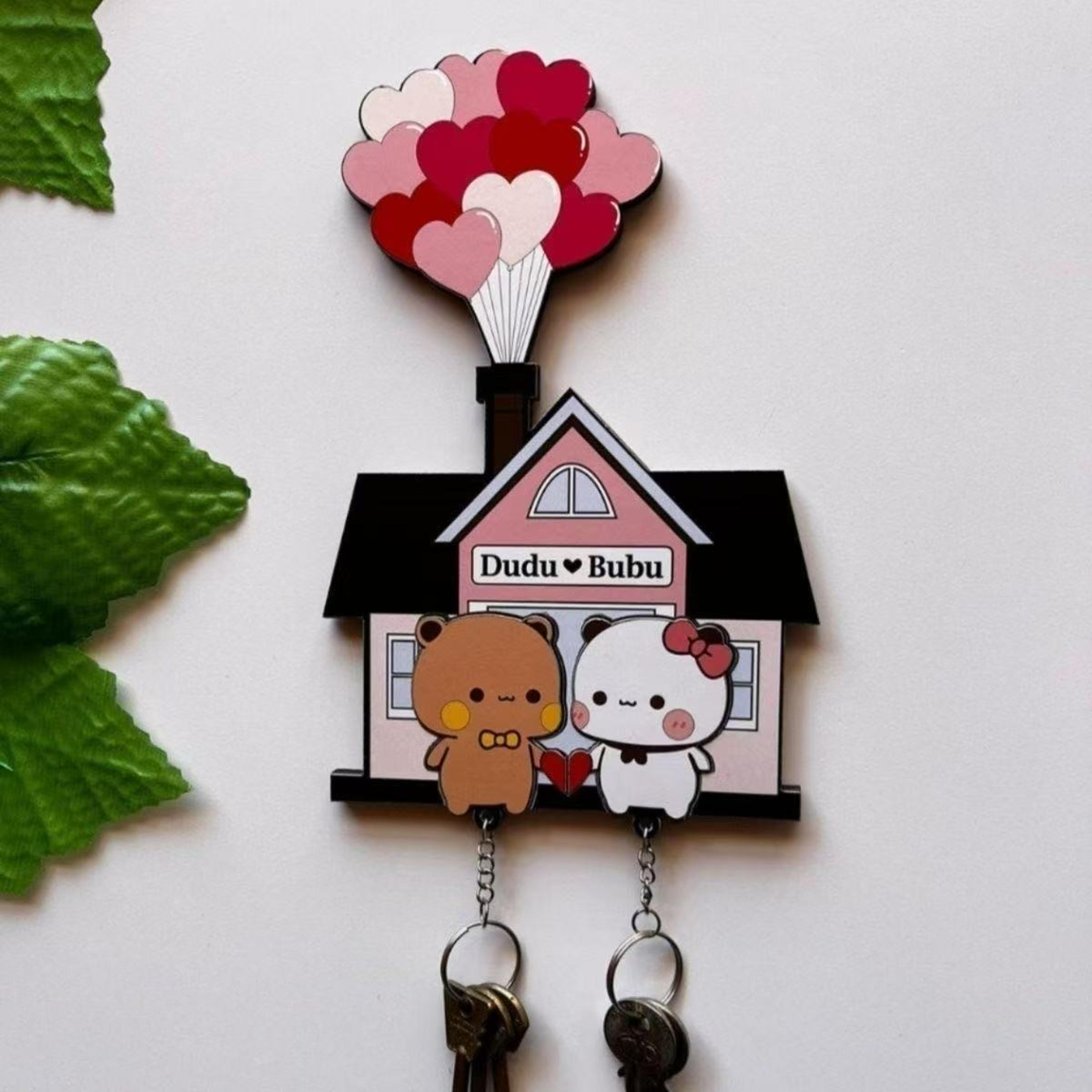 Panda Acrylic Key Holder Wall Organizer Cute Cartoon Keychain Hanger Gift 5