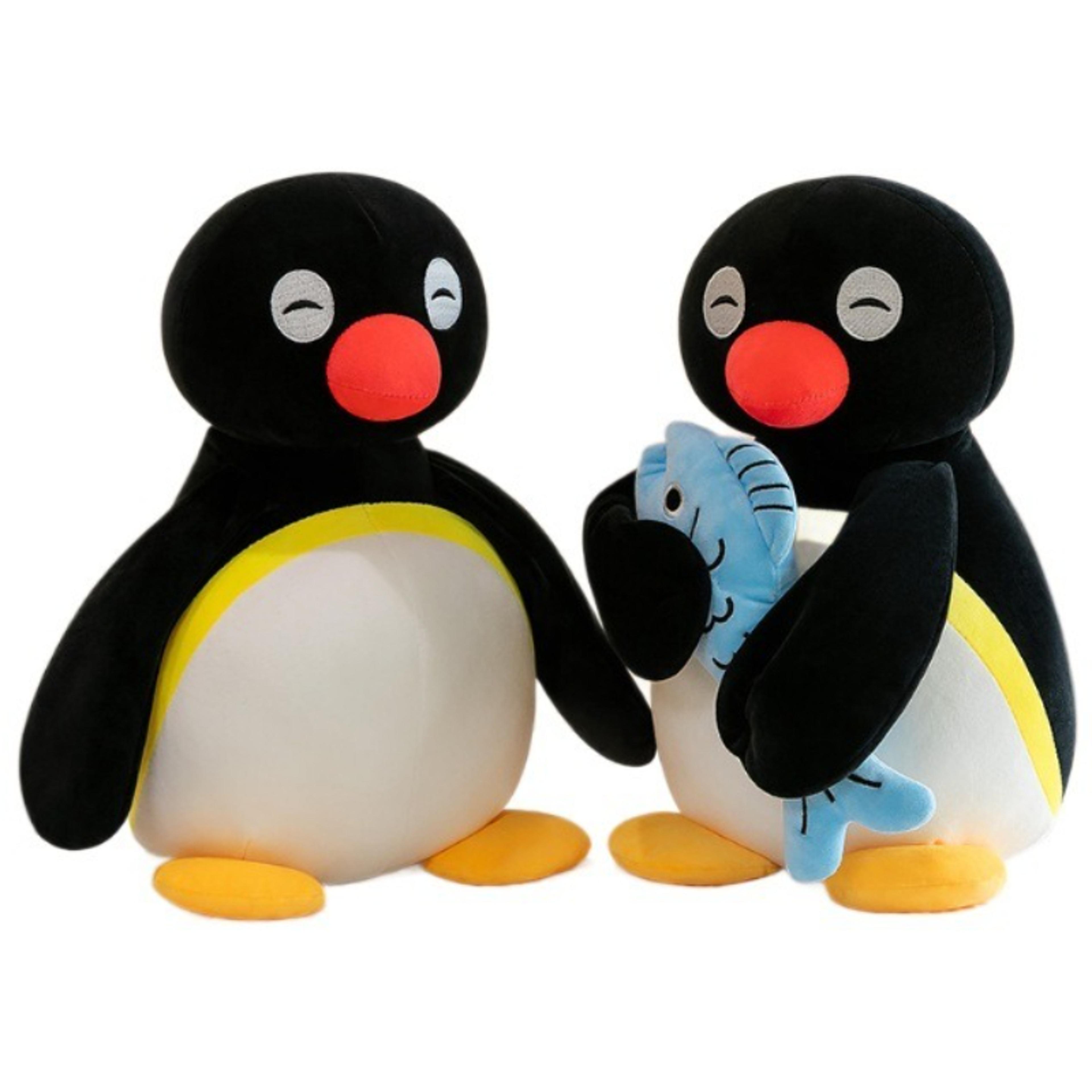 fish-hugging penguin plush toy cute cartoon anime stuffed doll for women, perfect birthday gift
