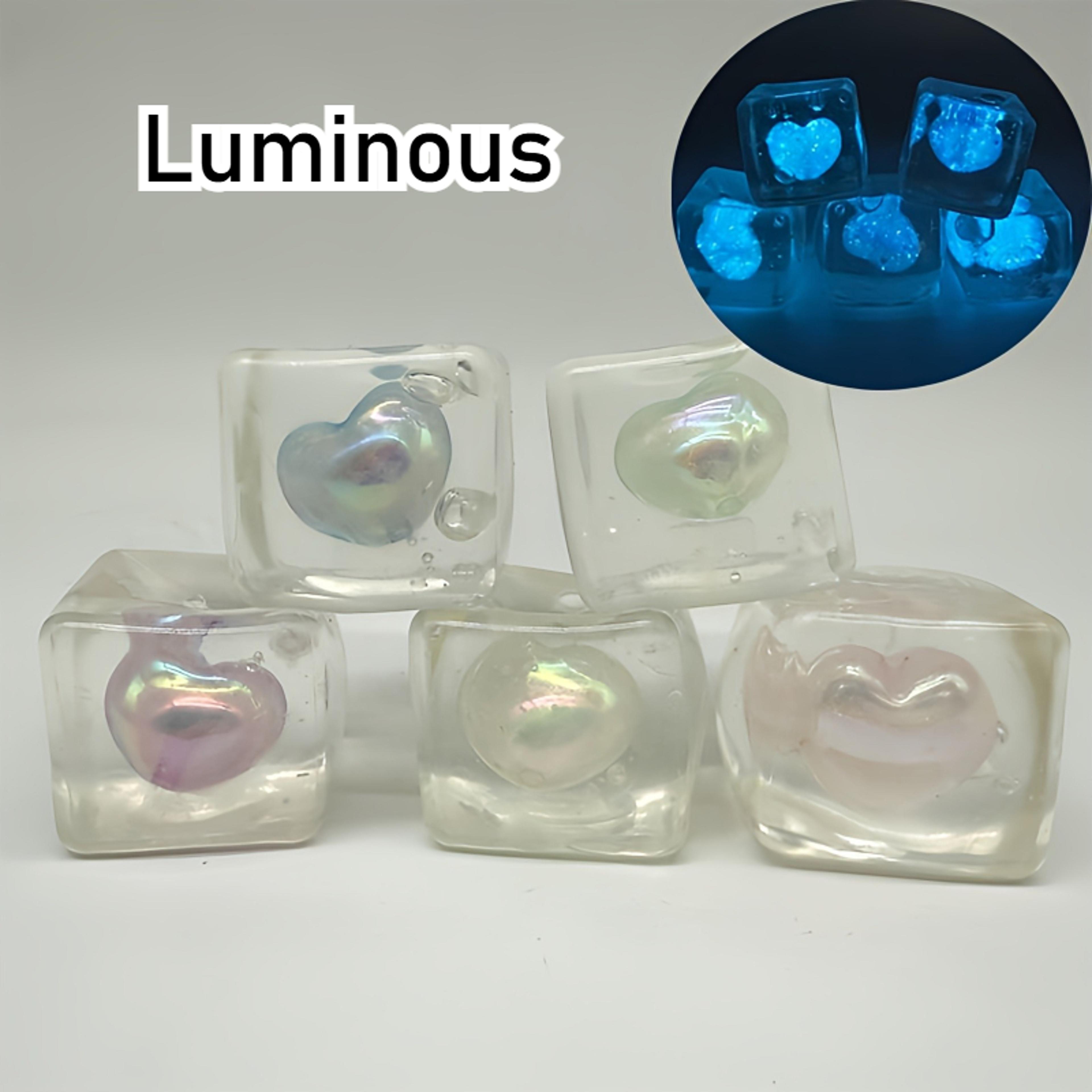 Heartshaped Maltose Squeeze Toy  Glow In The Dark Mochi Squishy Soft Slow Rebound Decompression Toy 3