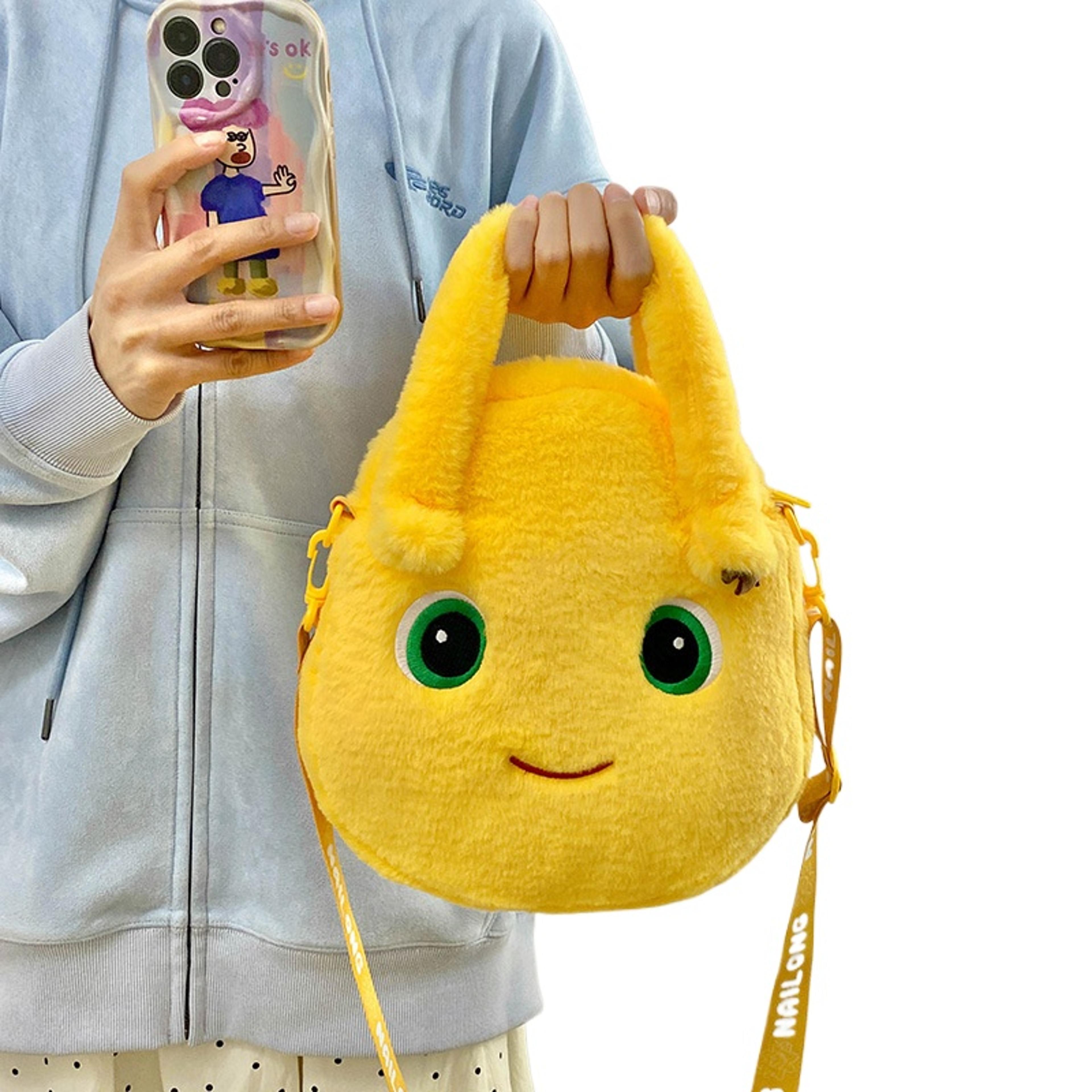 Cute Milk Dragon Plush Handbag  Large Capacity Cartoon Shoulder Bag For Winter  Fall 0