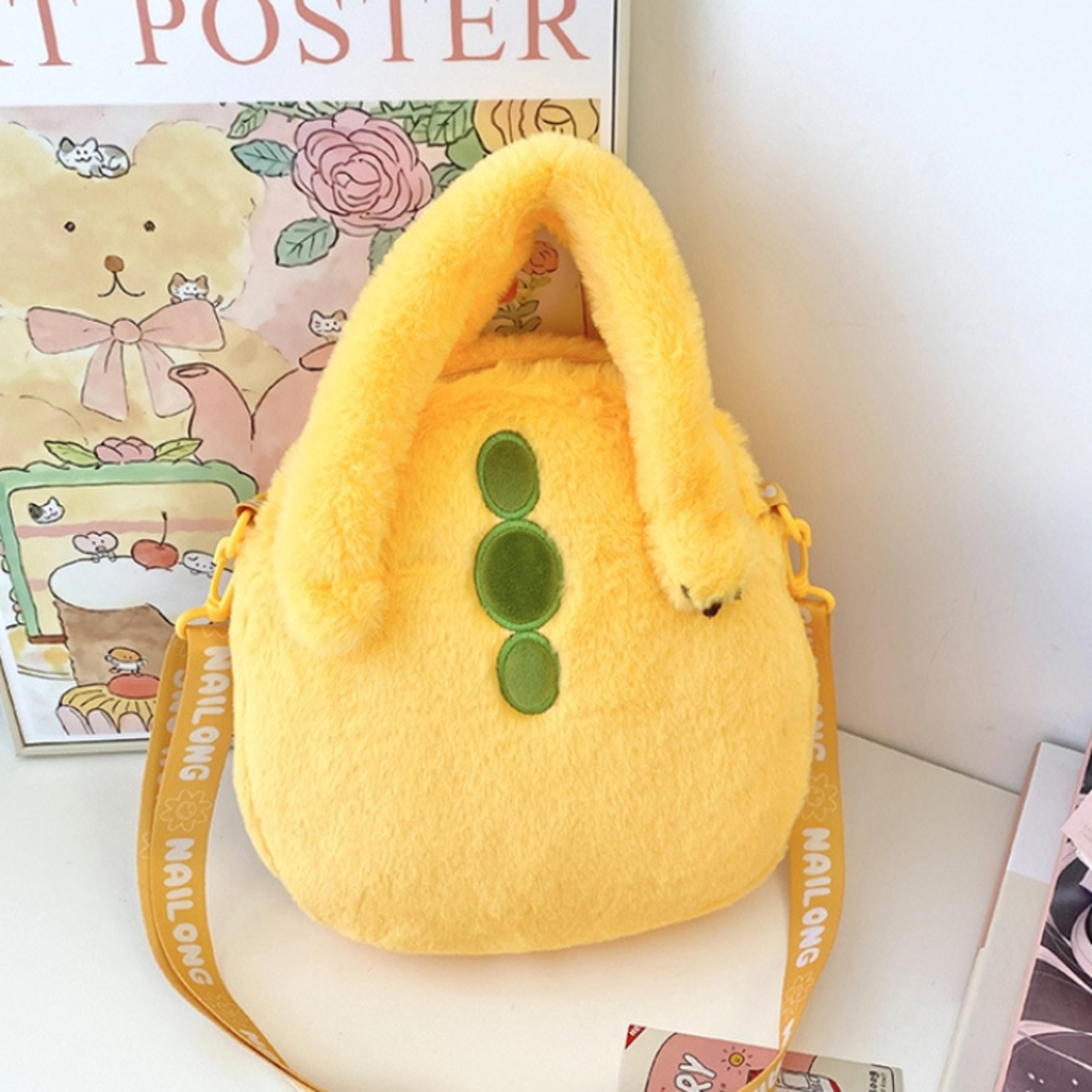 Cute Milk Dragon Plush Handbag  Large Capacity Cartoon Shoulder Bag For Winter  Fall 2