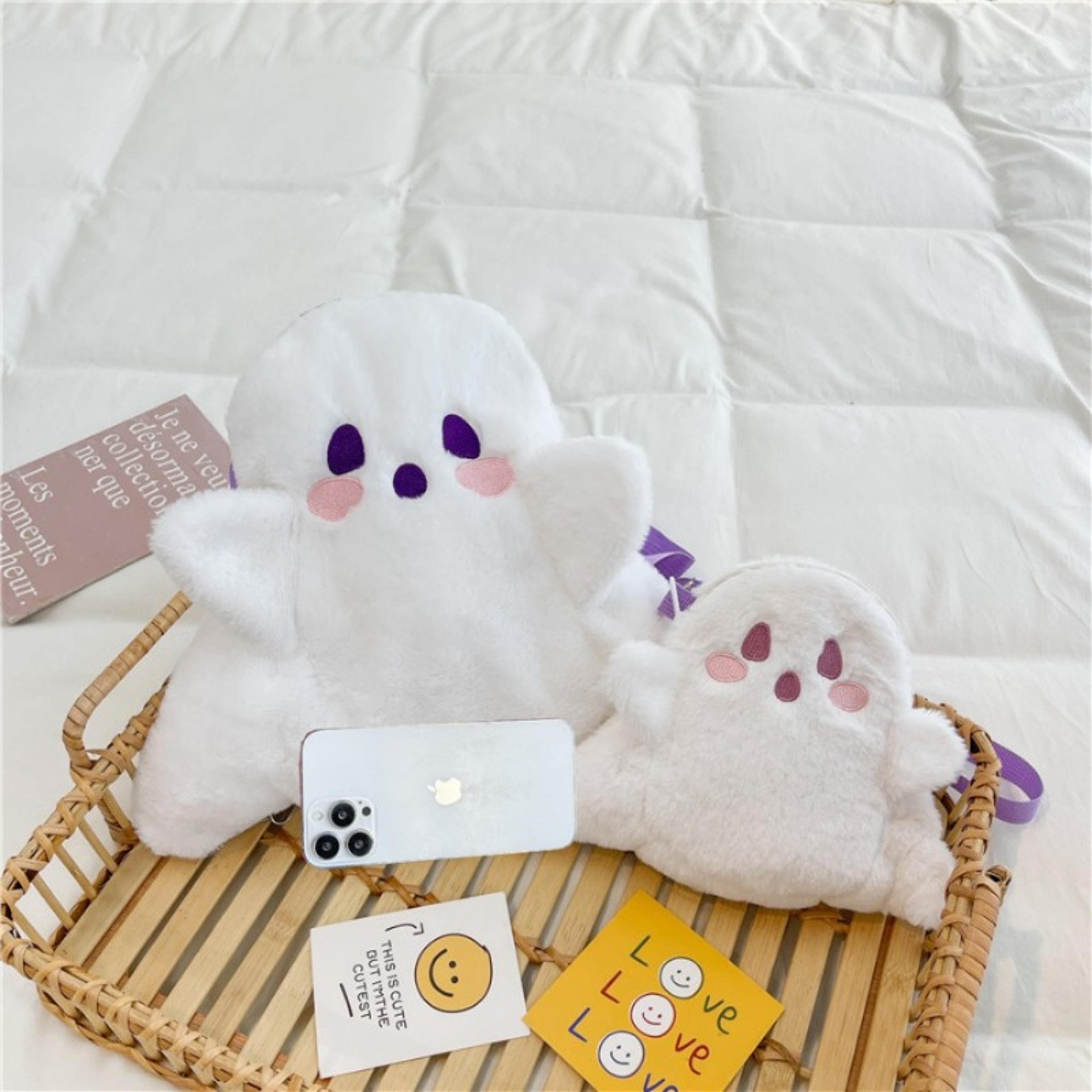 Little Ghost Plush Backpack  Large Capacity Shoulder Bag With Adjustable Strap Plushie Doll Design 2