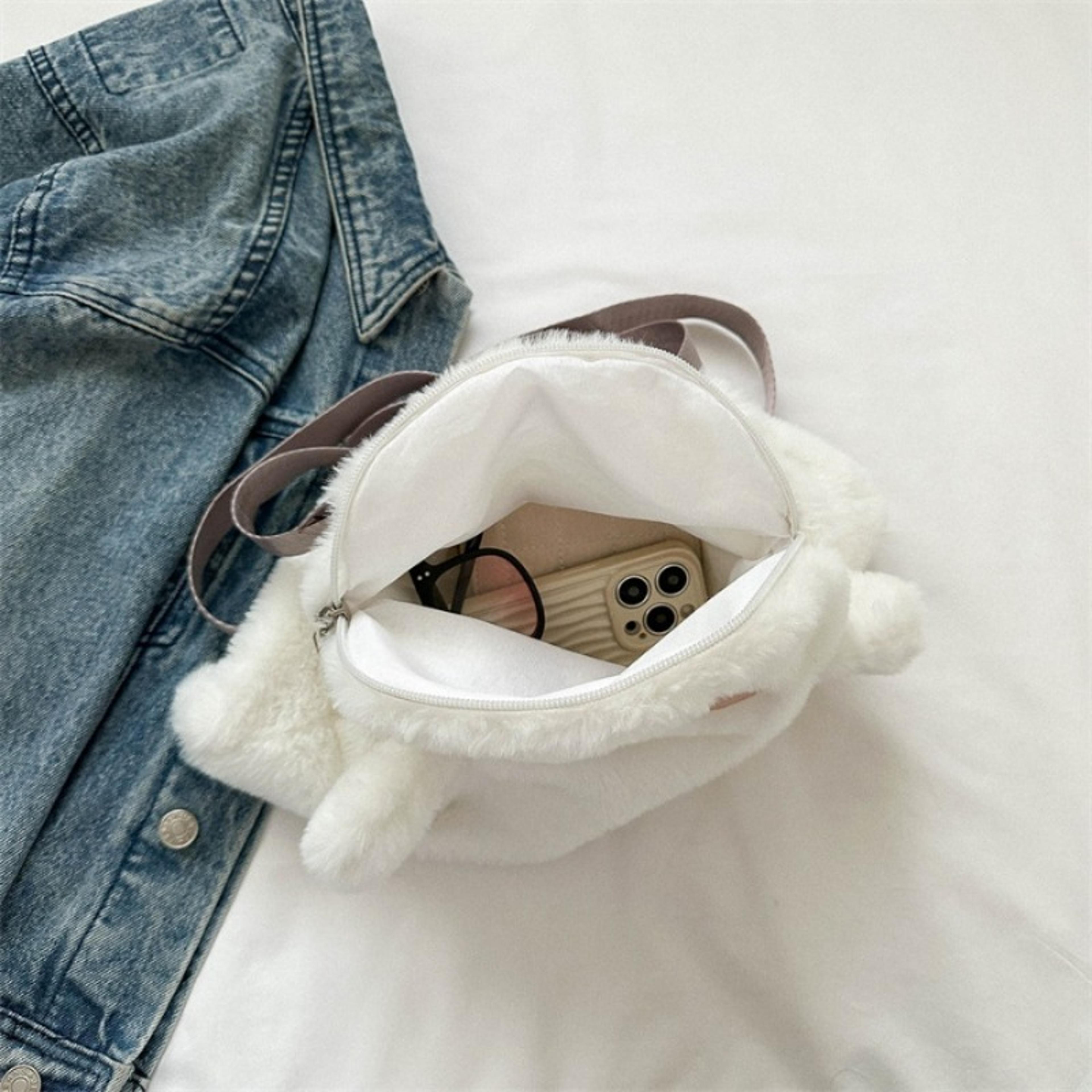 Little Ghost Plush Backpack  Large Capacity Shoulder Bag With Adjustable Strap Plushie Doll Design 4
