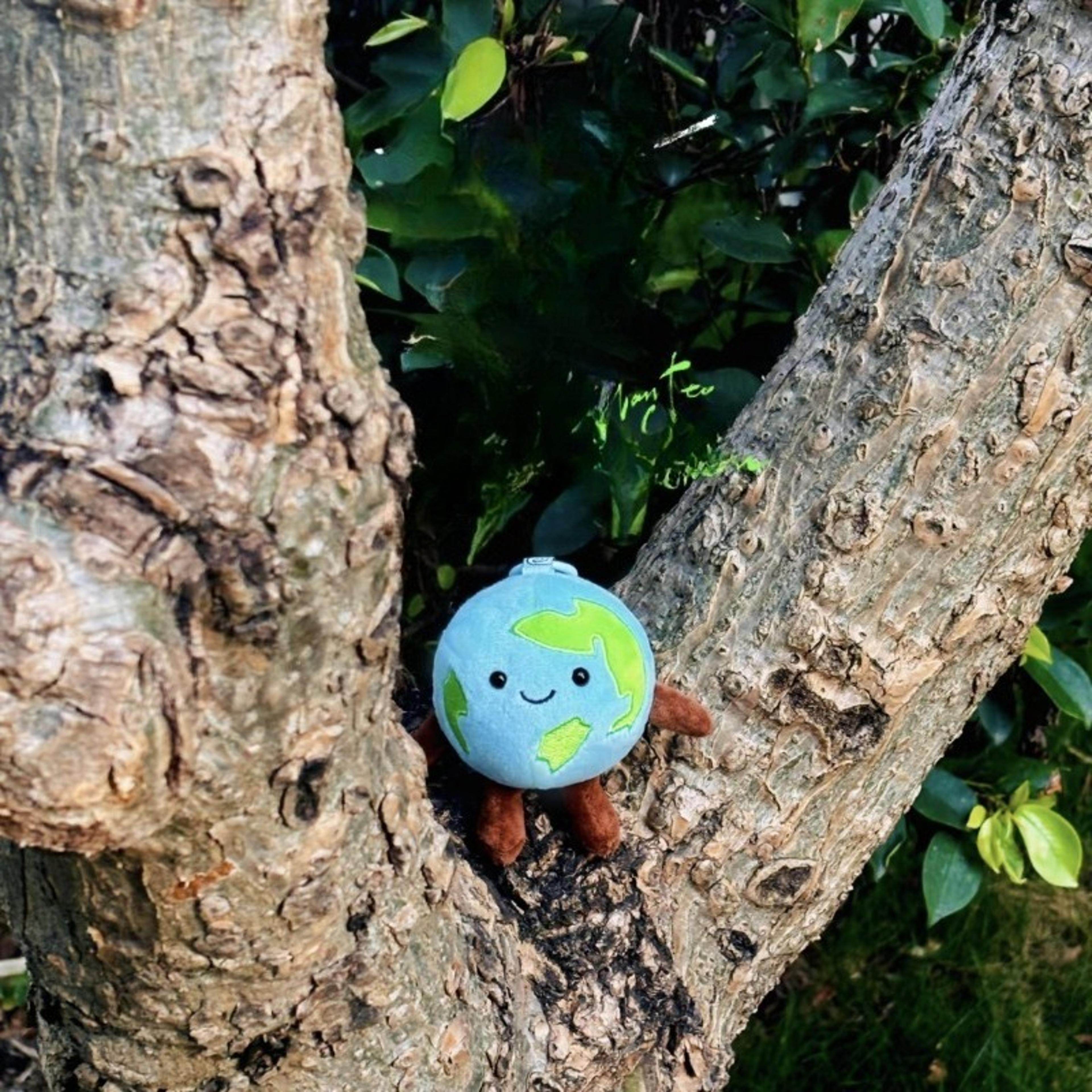 Cute Cartoon Earth Keychain Plushie  Soft Earth Doll For Backpack Decoration 4