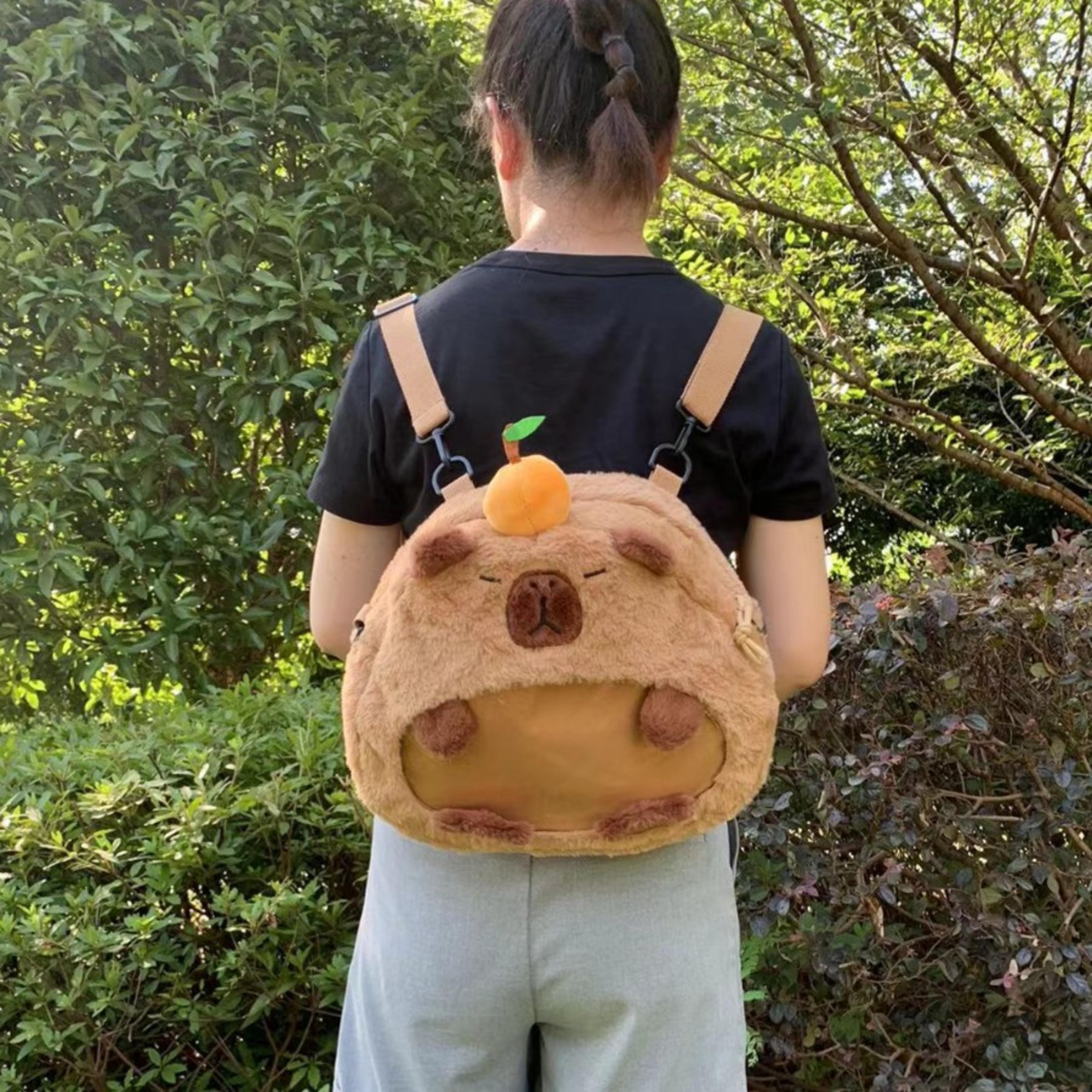 Capybara Plush Backpack For Kids  Large Capacity Knapsack Soft Animal Toy Gift For Women And Childr 1