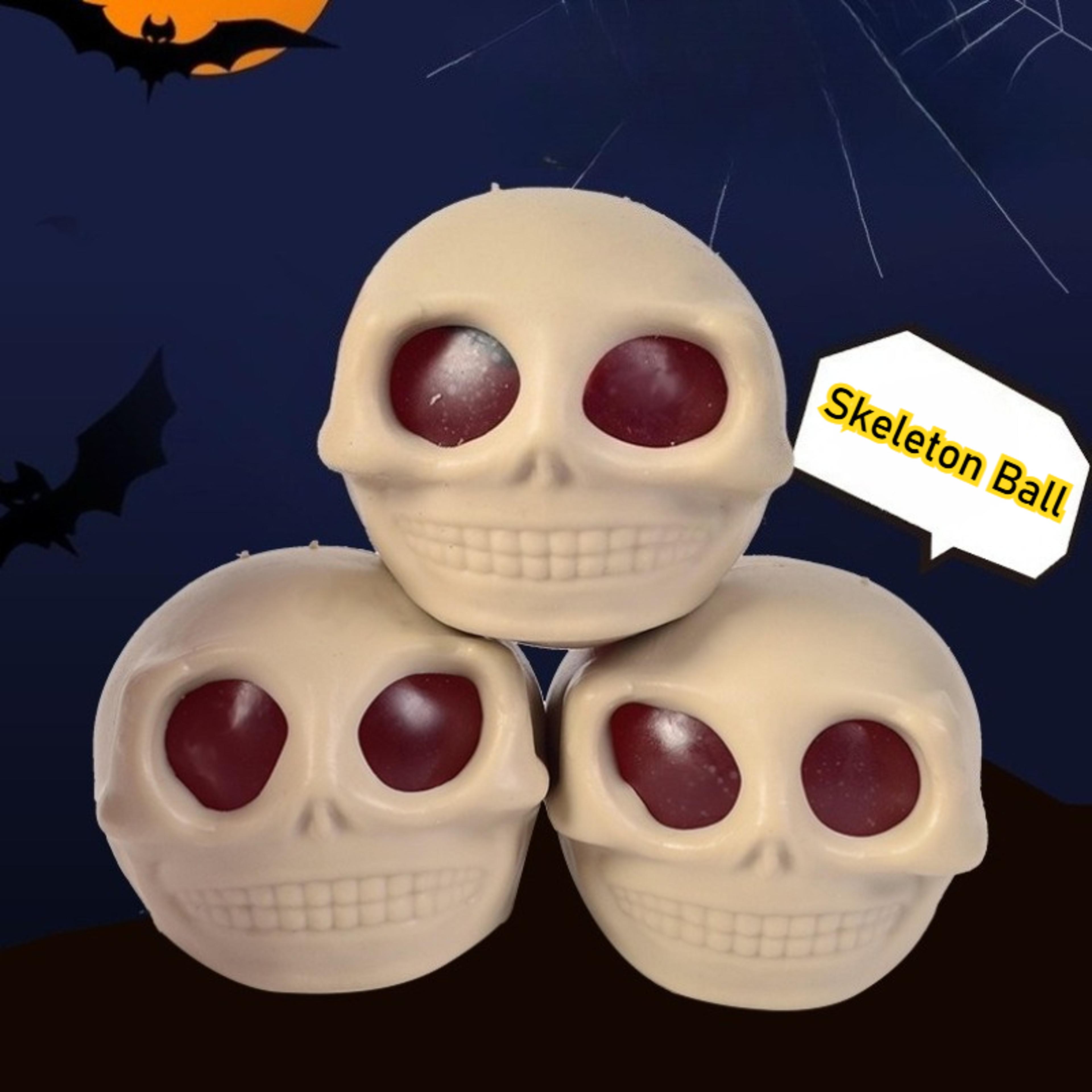 Skull Squeeze Sensory Stress Relief Ball TPR Squeeze Toy With Popping Eyes 1