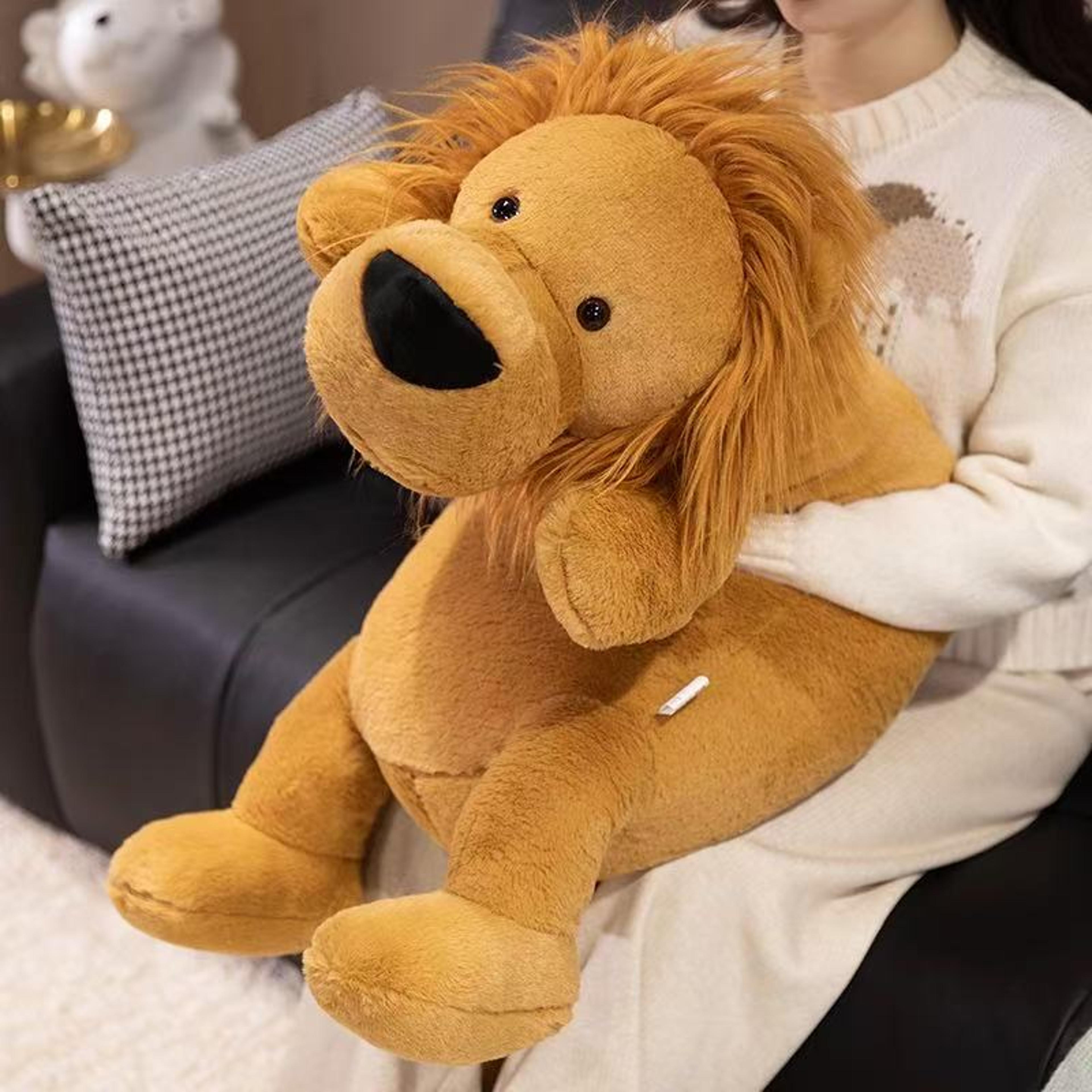 Lion Plush Toy Long Sleep Pillow Cute  Soft Stuffed Lion Fluffy Doll Sofa Cushion For Nap Birthday  2