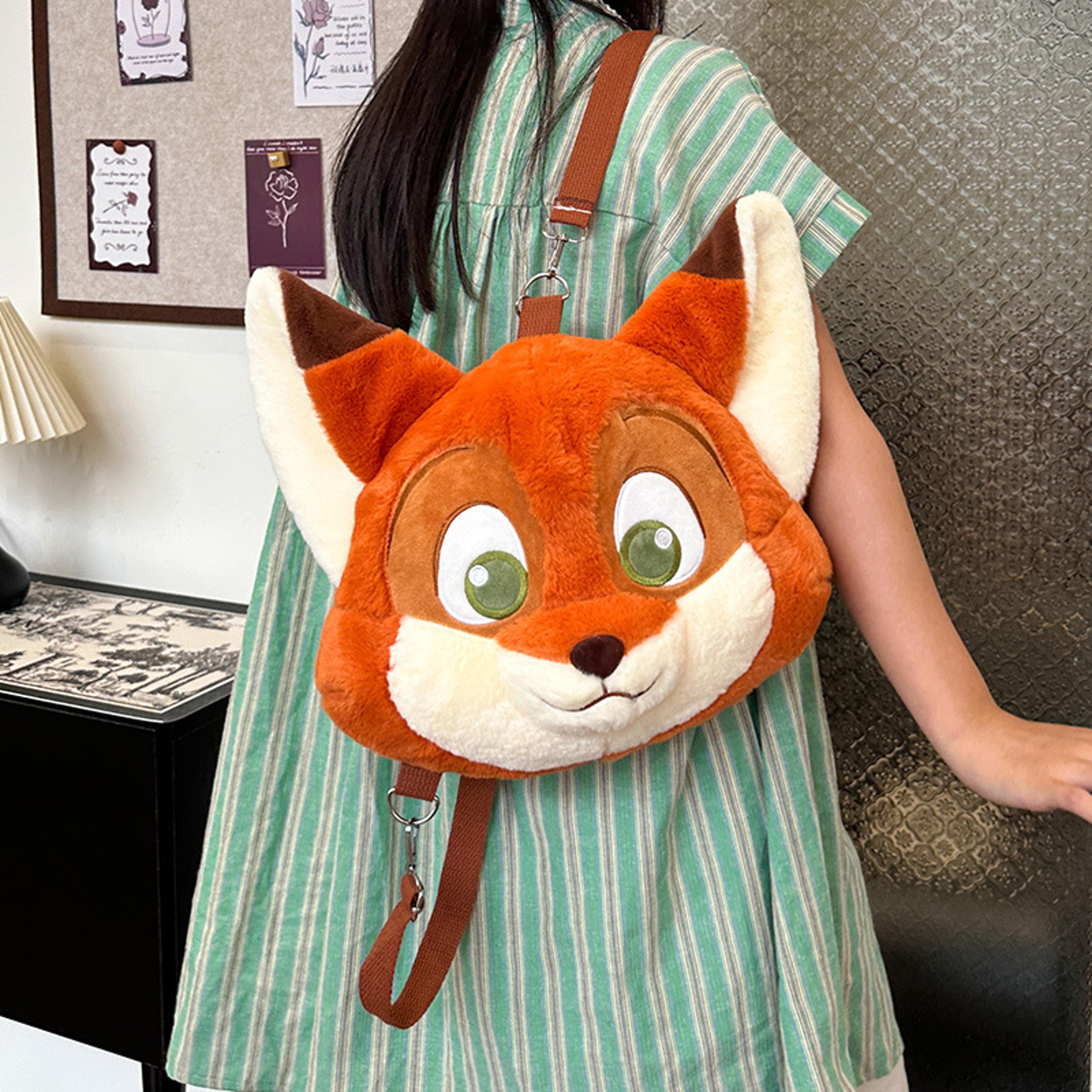 Cute Fox Plush Backpack Bunny Fashion Plushie Knapsack Animal Sling Bag For Kids Versatile Gift For 0