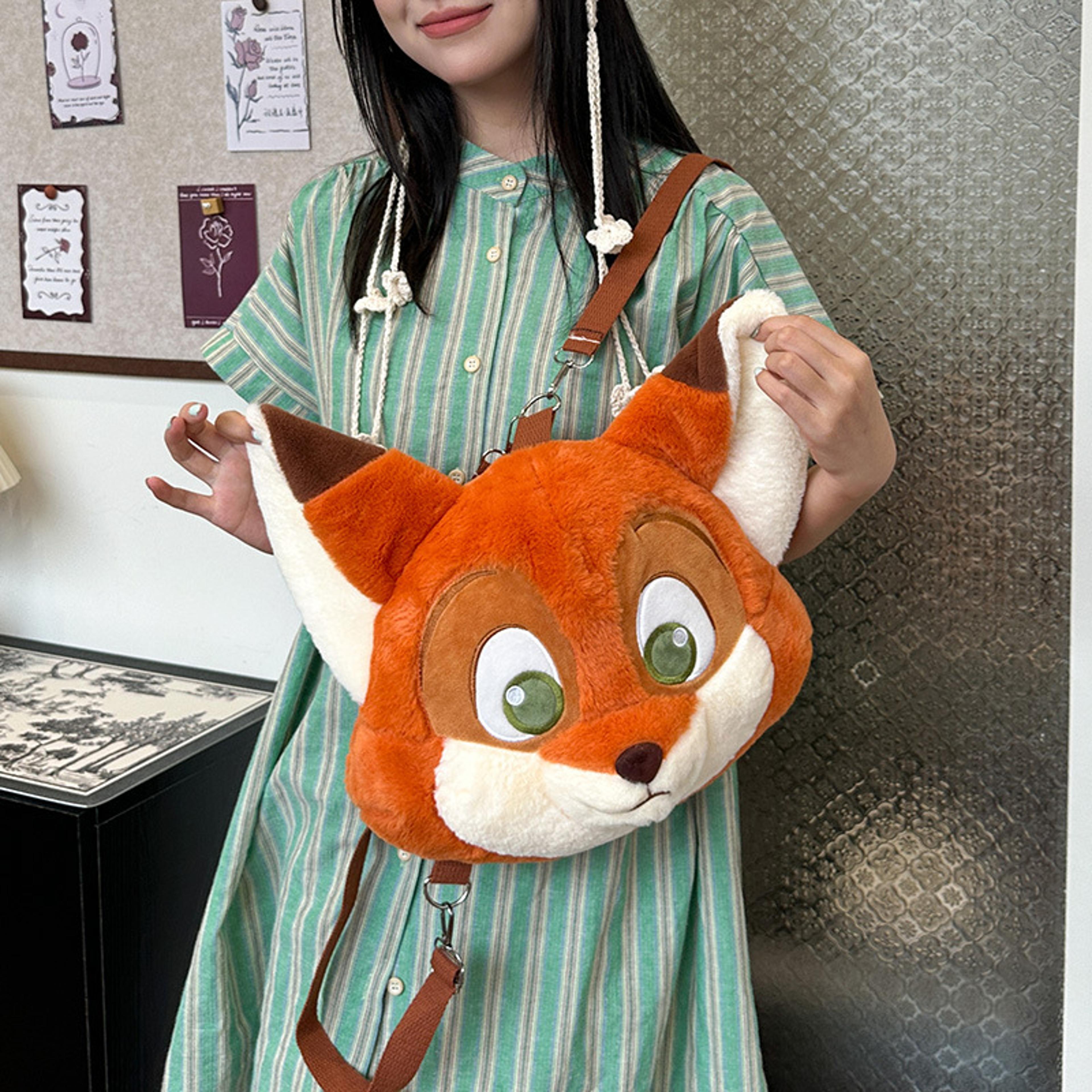 Cute Fox Plush Backpack Bunny Fashion Plushie Knapsack Animal Sling Bag For Kids Versatile Gift For 2
