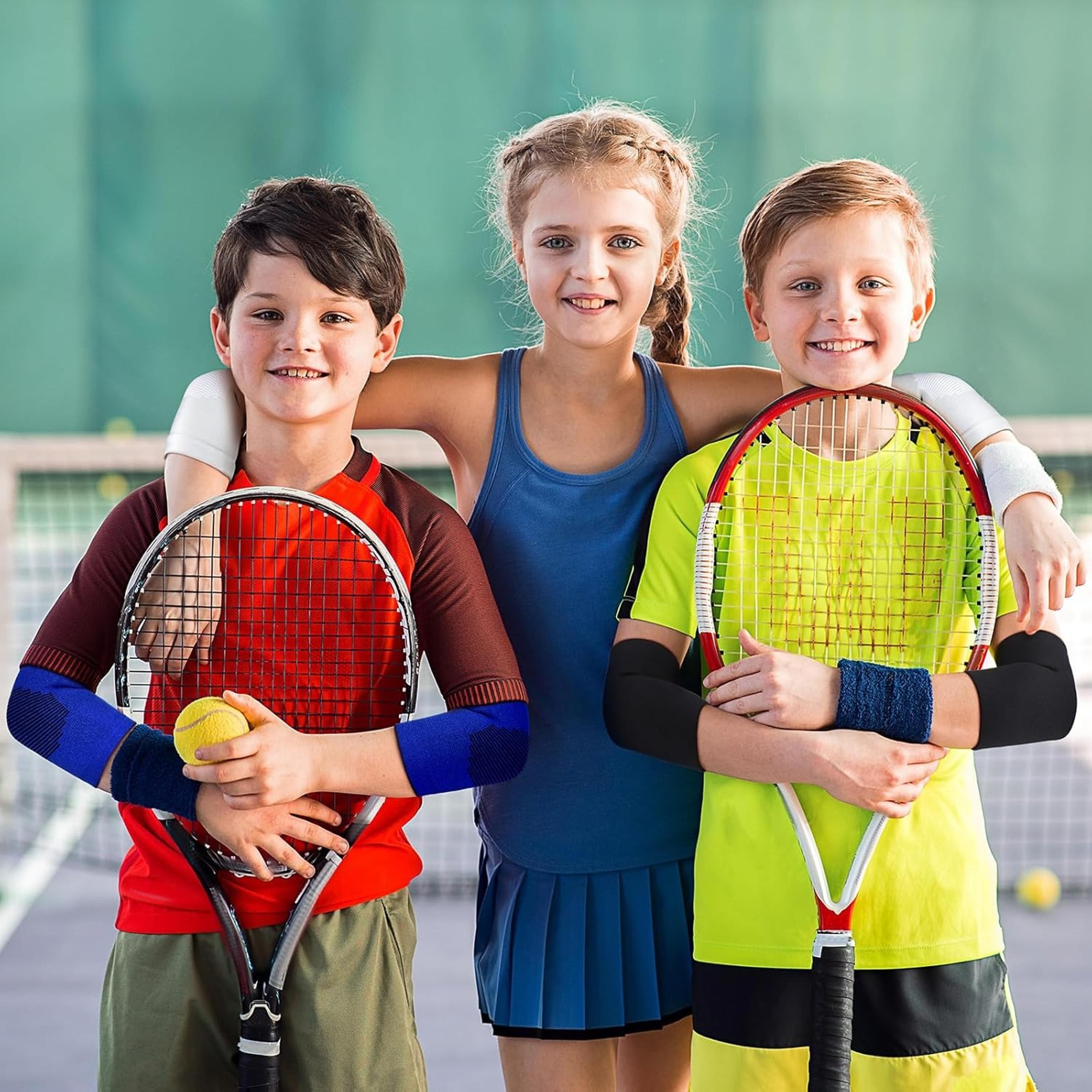 2Pcs Adjustable Kids Elbow Brace Sleeve Breathable Elbow Protector For Sports Like Tennis Football  4