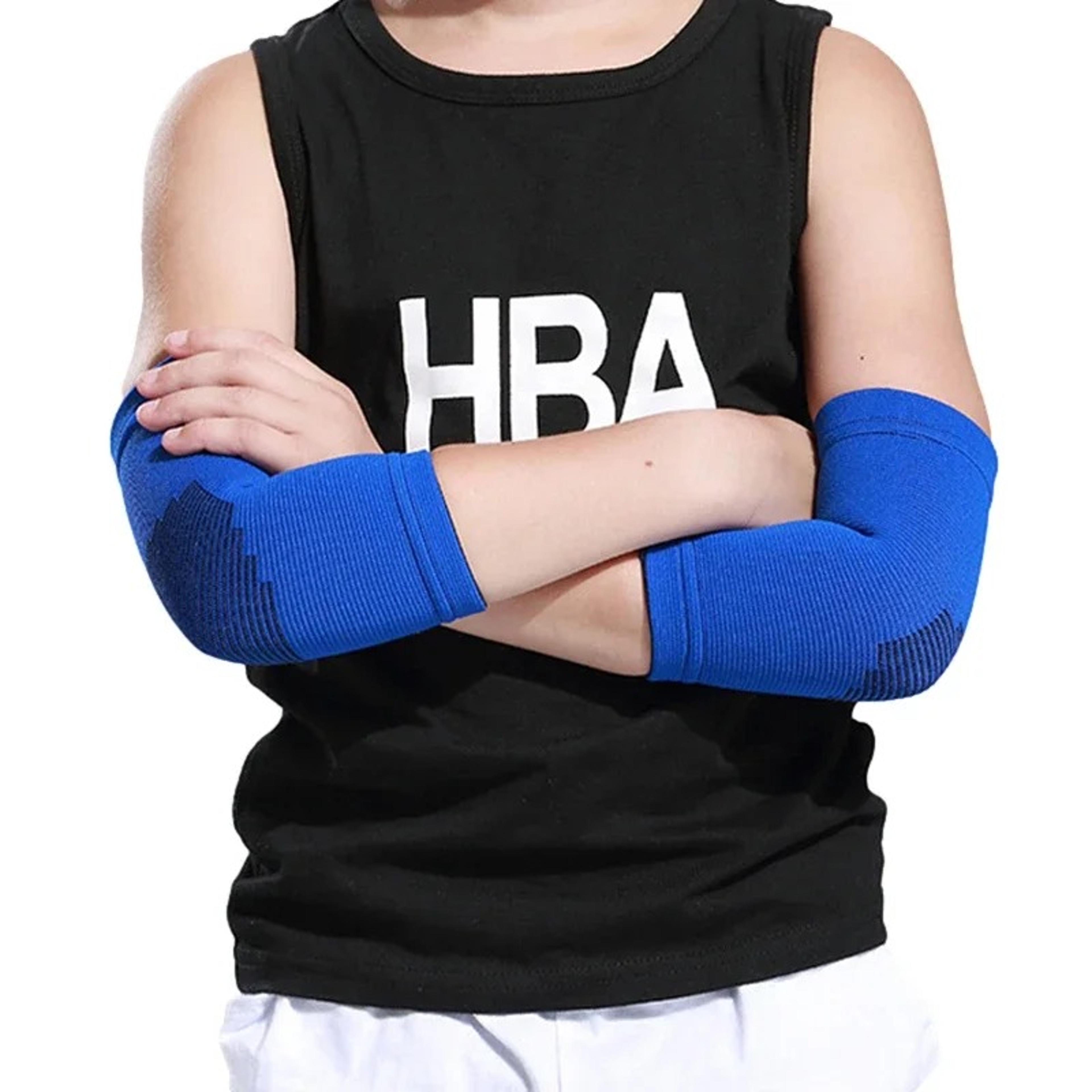 2Pcs Adjustable Kids Elbow Brace Sleeve Breathable Elbow Protector For Sports Like Tennis Football  8