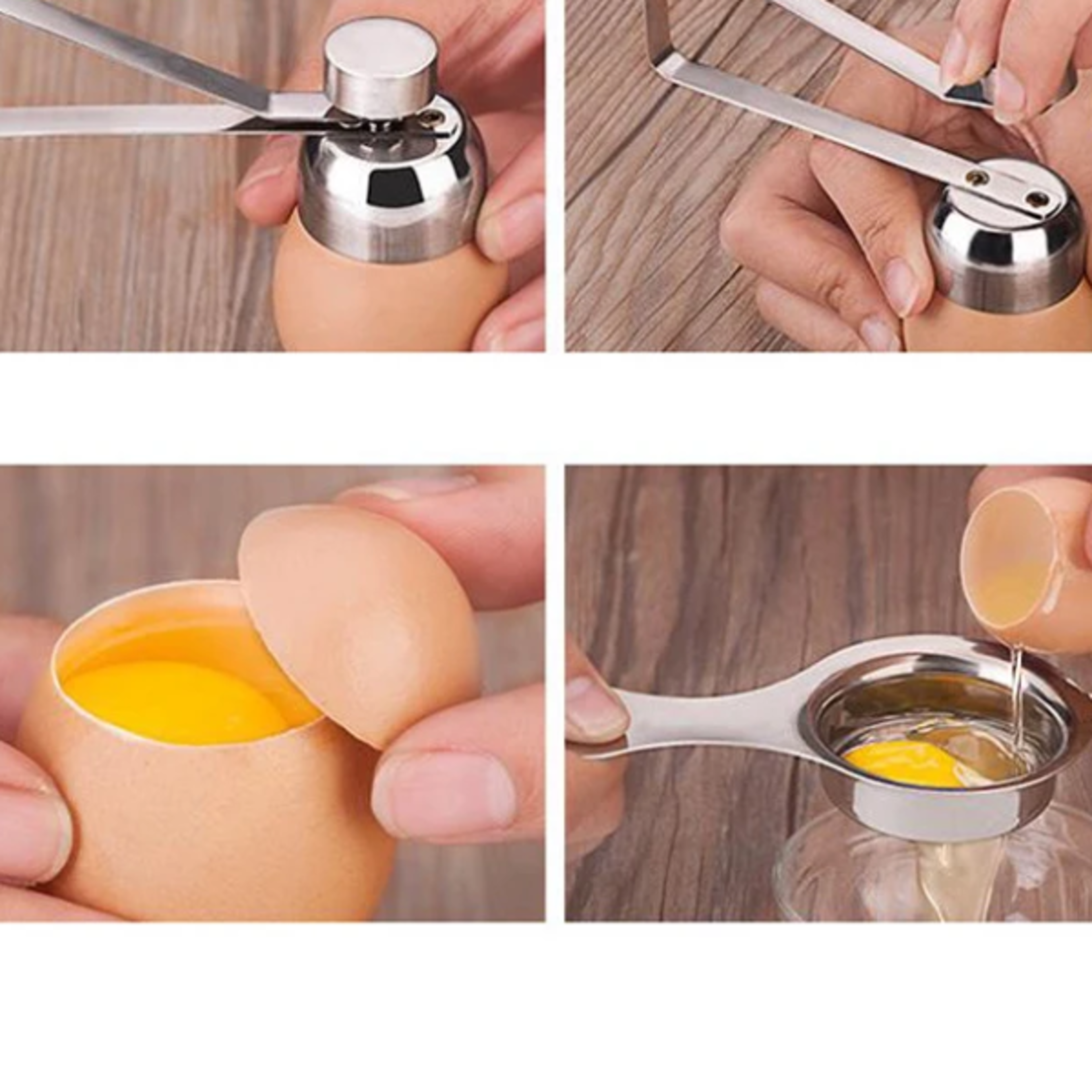 Stainless Steel Egg Shell Opener and Topper Cutter Boiled and Raw Egg Scissors for Effortless Kitche