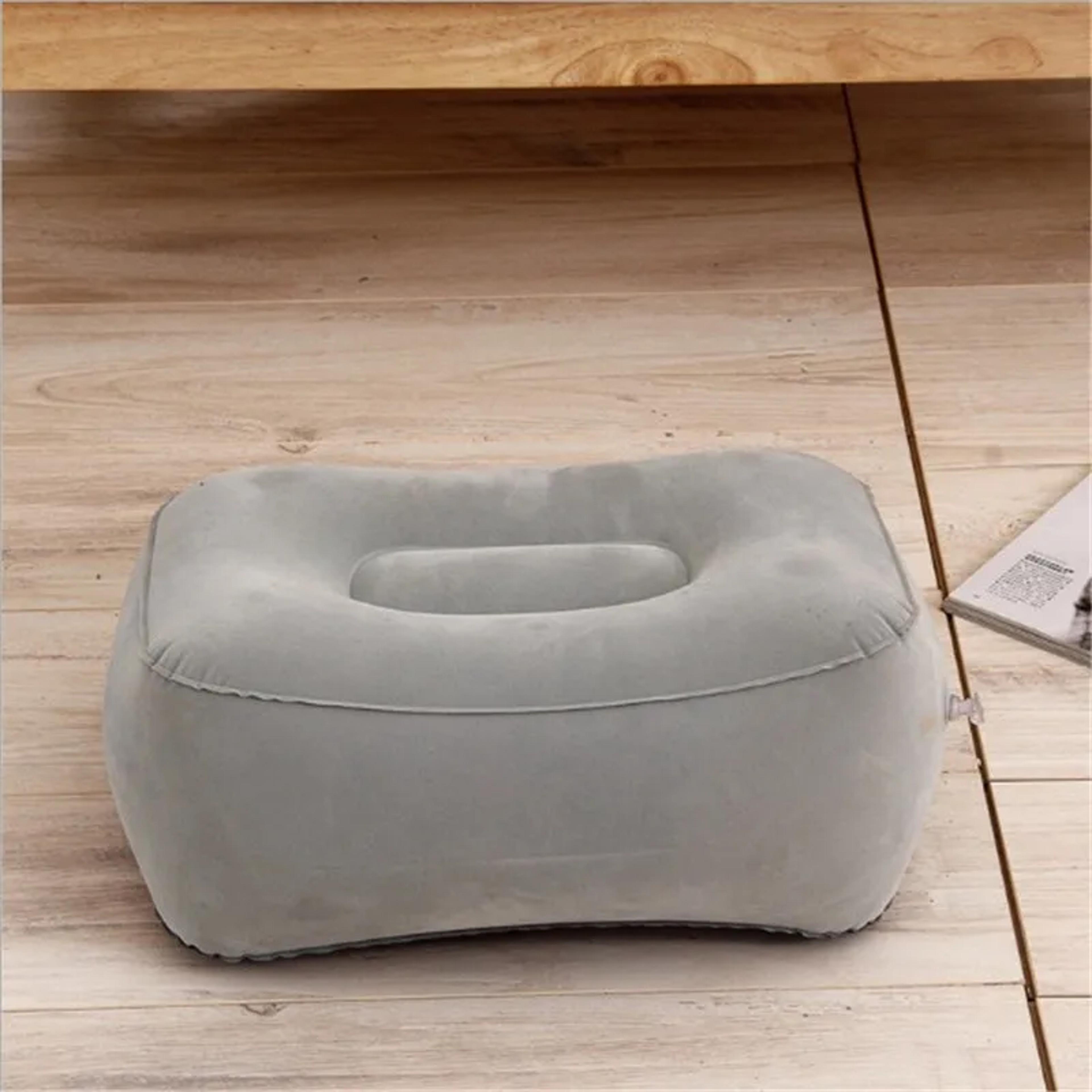 inflatable travel footrest pillow for plane, train, and car portable, comfortable rest pad for kids and adults